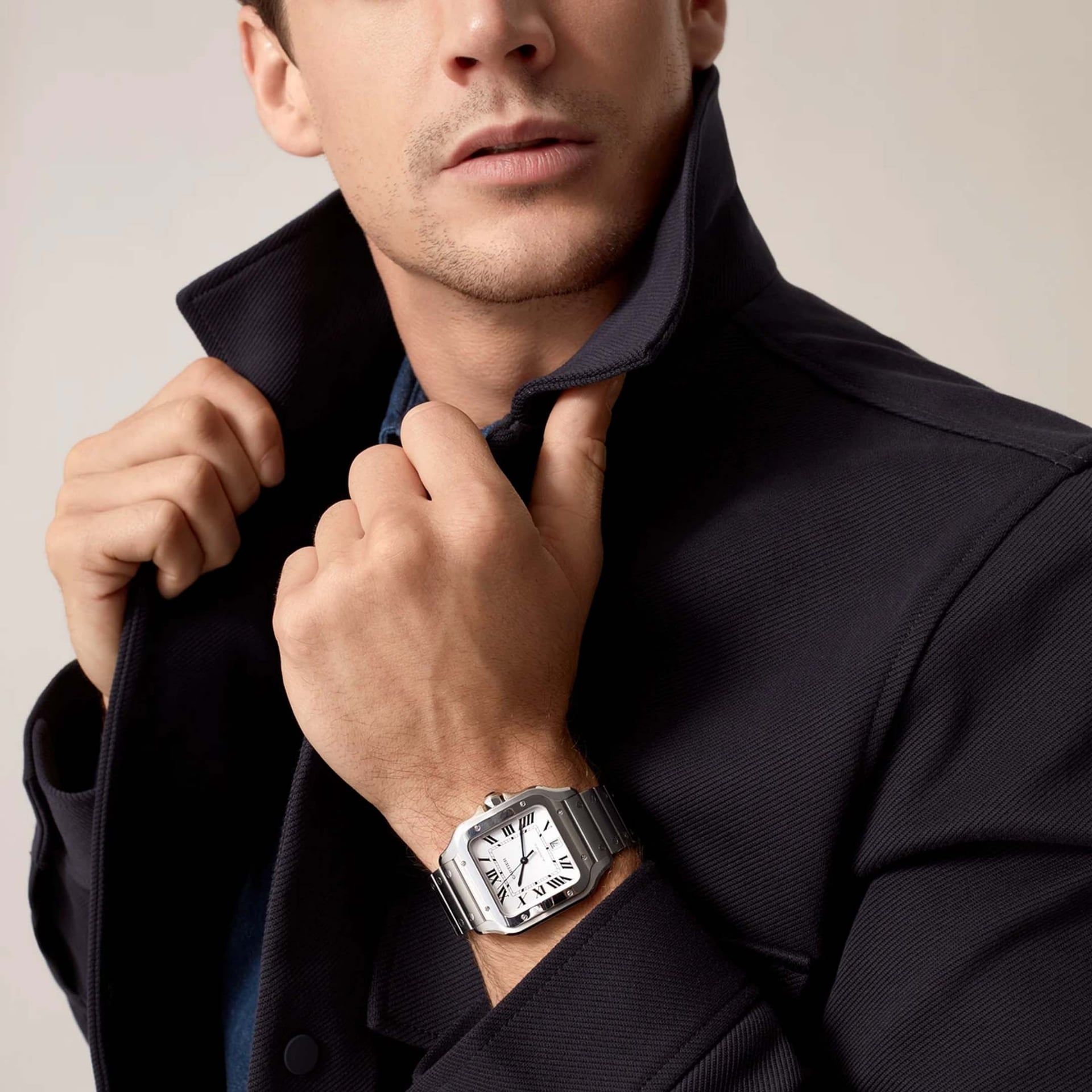CARTIER Santos De Cartier Modello Grande, Acciaio 39,8 MM WSSA0018