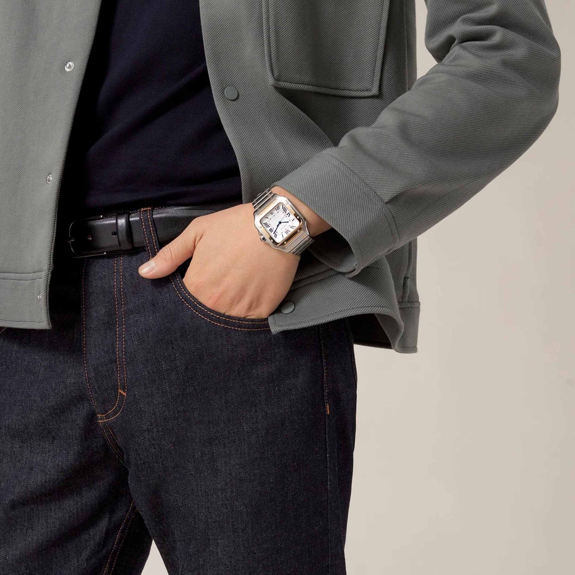 CARTIER Santos De Cartier Modello Grande, Oro e Acciaio 39.8 MM W2SA0009
