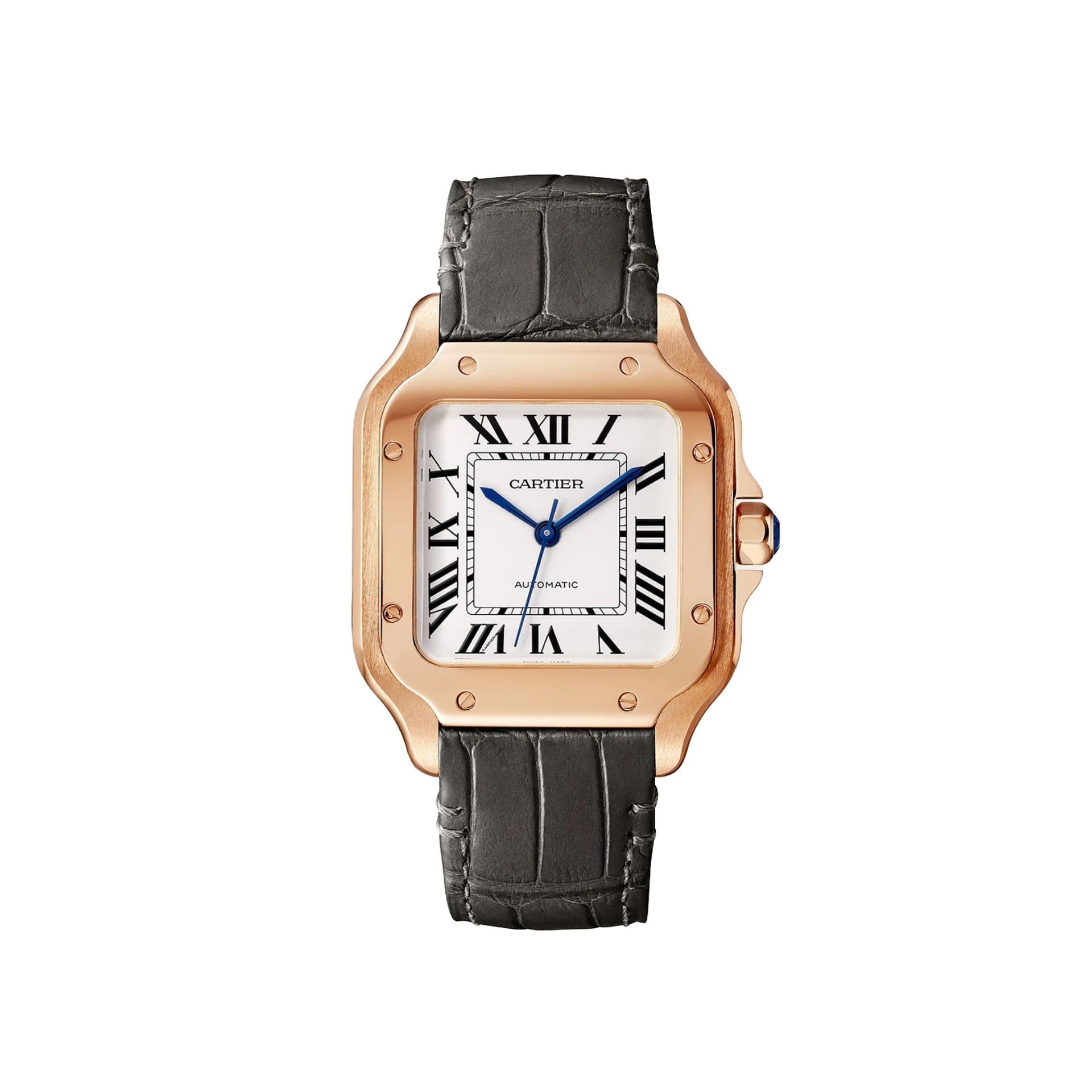 CARTIER Santos De Cartier Modello Medio, Oro Rosa, Pelle 35.1  MM WGSA0028