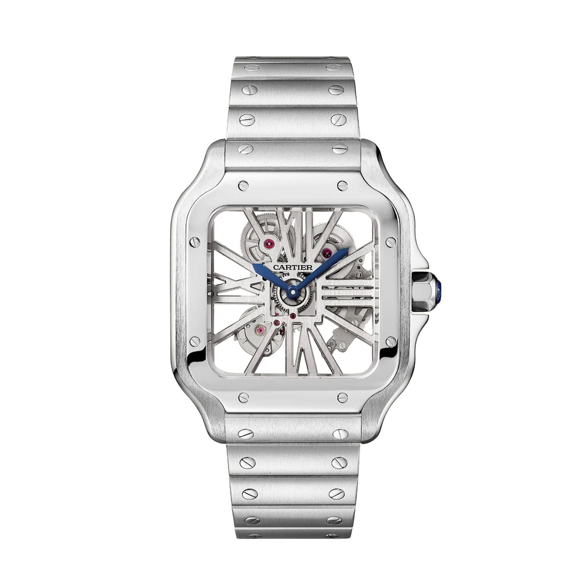 CARTIER Santos De Cartier Scheletrato Modello Grande, Acciaio 39.8 MM WHSA0015