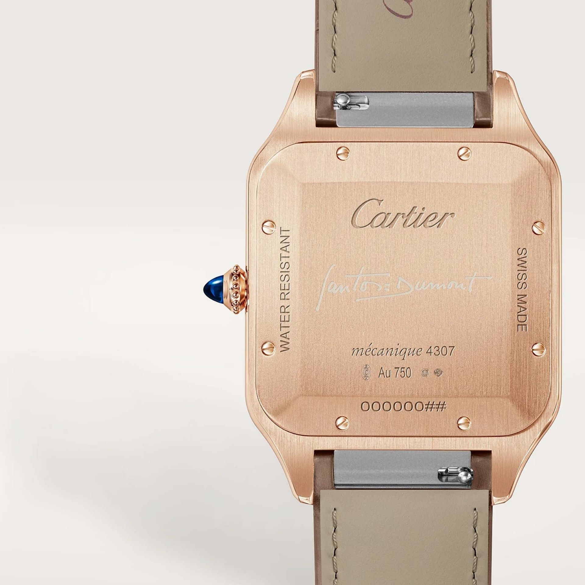 CARTIER Santos-Dumont Modello XL, Oro Rosa, Pelle 46,6 x 33,9 MM WGSA0112