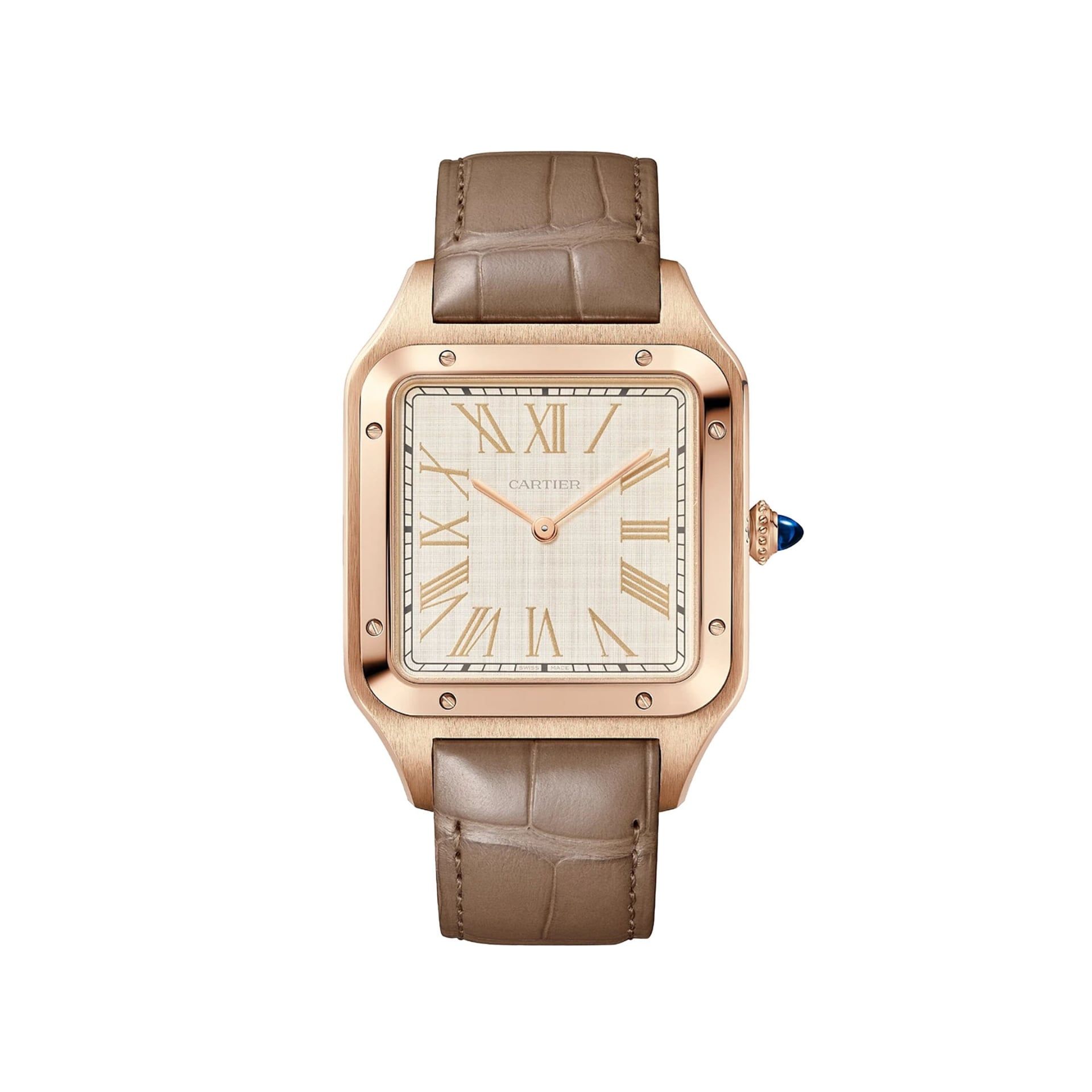 CARTIER Santos-Dumont Modello XL, Oro Rosa, Pelle 46,6 x 33,9 MM WGSA0112