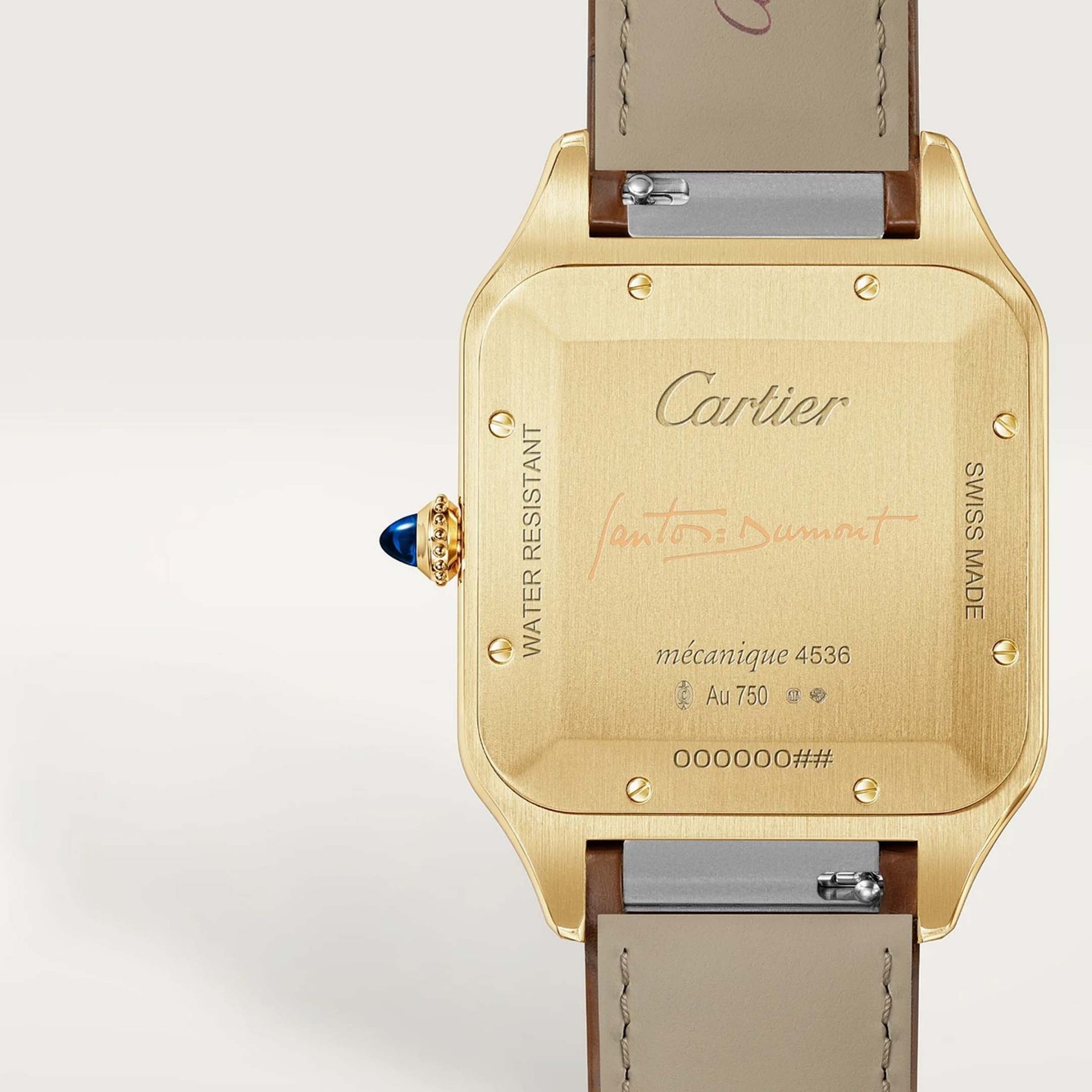 CARTIER Santos-Dumont Modello XL, Oro, Pelle 46.6 x 33.9 MM WGSA0111