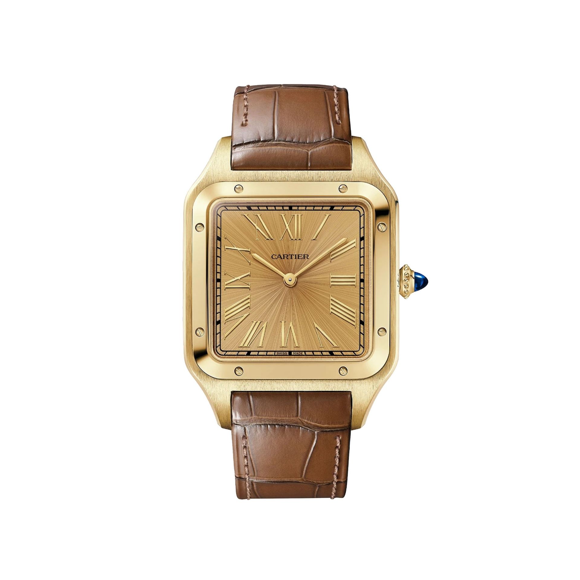 CARTIER Santos-Dumont Modello XL, Oro, Pelle 46.6 x 33.9 MM WGSA0111