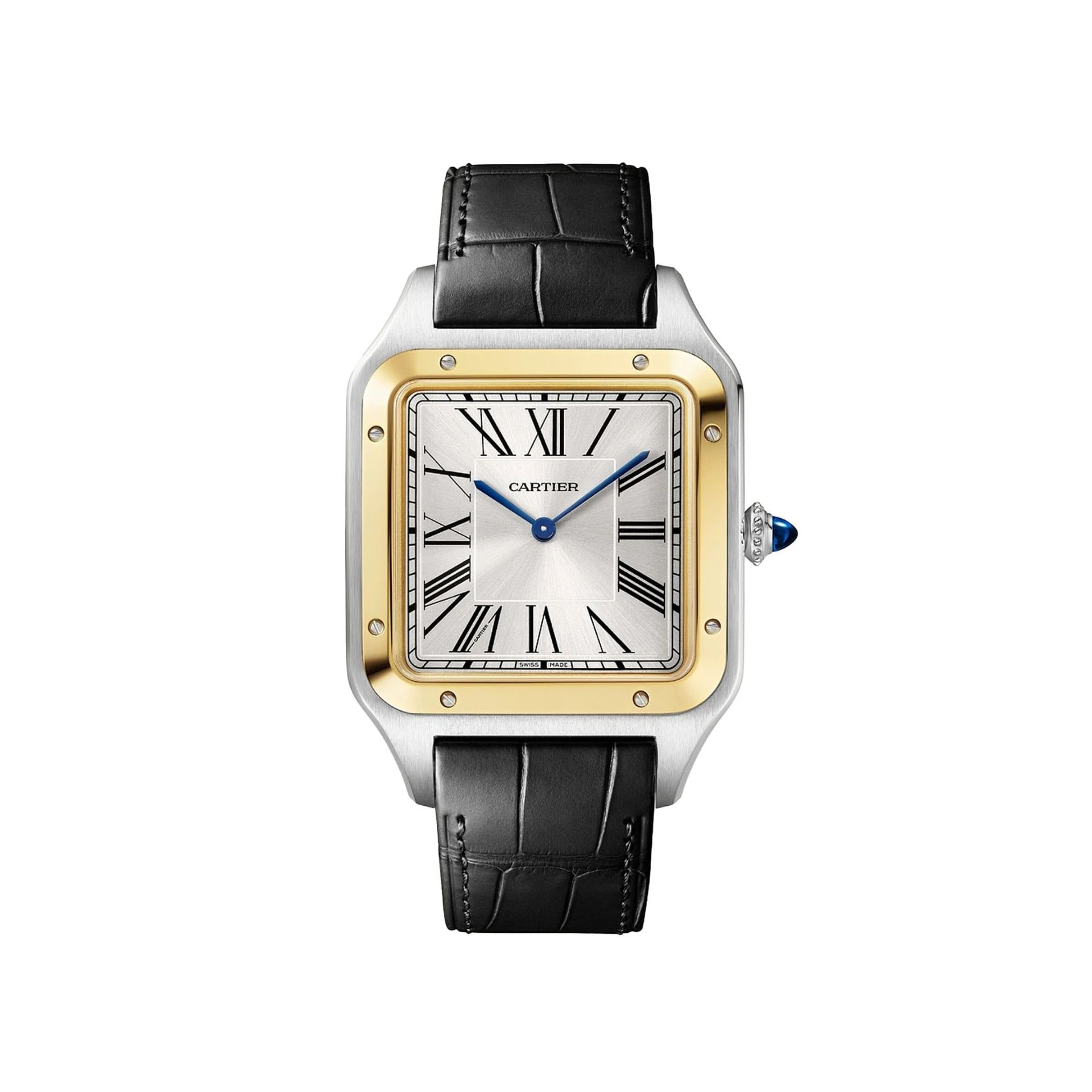 CARTIER Santos-Dumont Modello XL, Oro e Acciaio, Pelle 46,6 x 33,9 MM W2SA0034