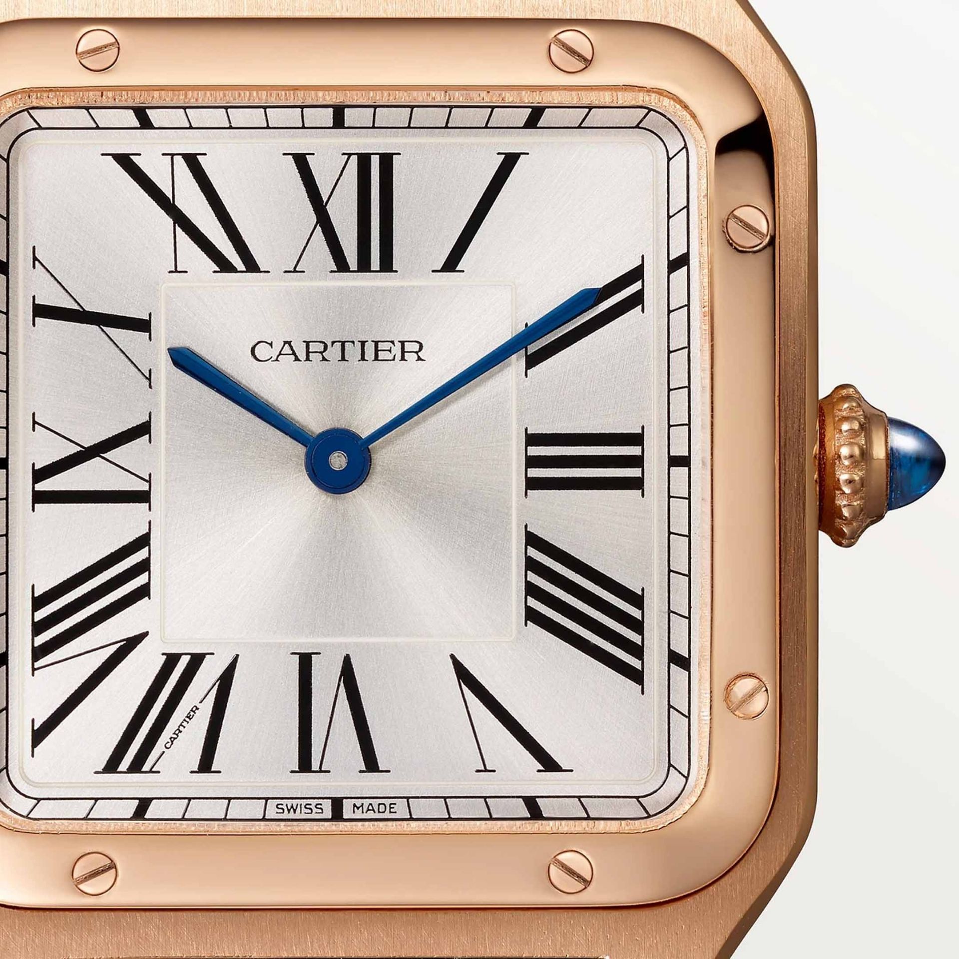 CARTIER Santos-Dumont Modello Grande, Oro Rosa, Pelle 43.5 X 31.4 MM WGSA0116