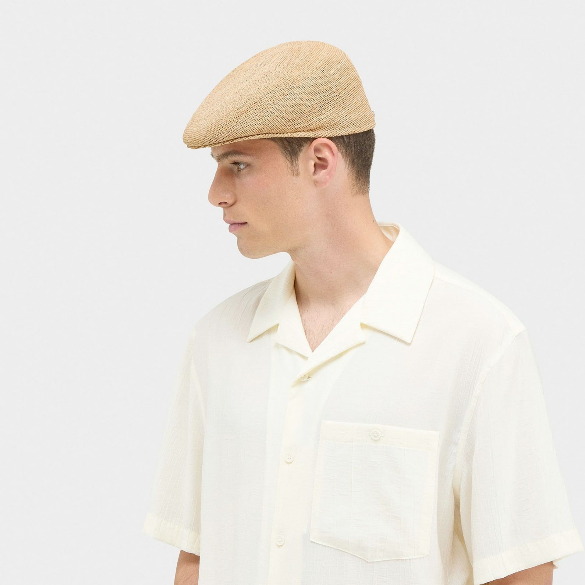 BORSALINO Berretto Miami Piatto Rafia Naturale  141267-00F3