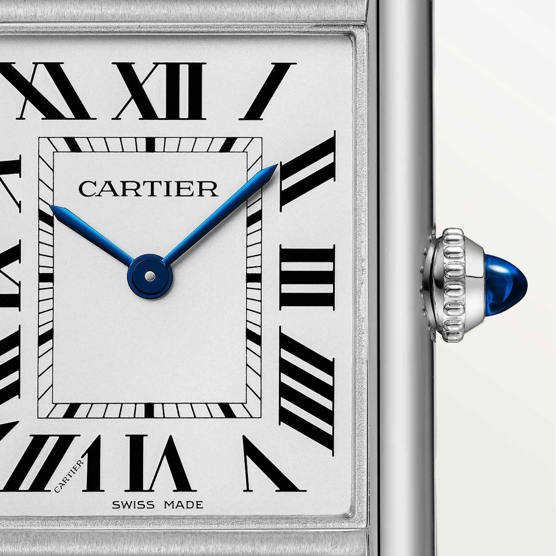 CARTIER Tank Must De Cartier Modello Grande, Acciaio, Pelle, Solarbeat™ 33,7 x 25,5 MM WSTA0138
