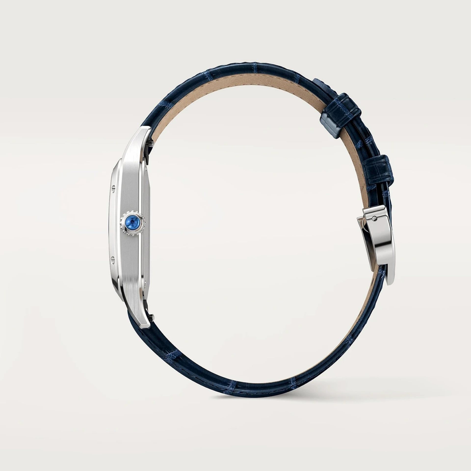 CARTIER Santos-Dumont Modello Piccolo, Acciaio, Pelle 38 X 27.5 MM WSSA0086