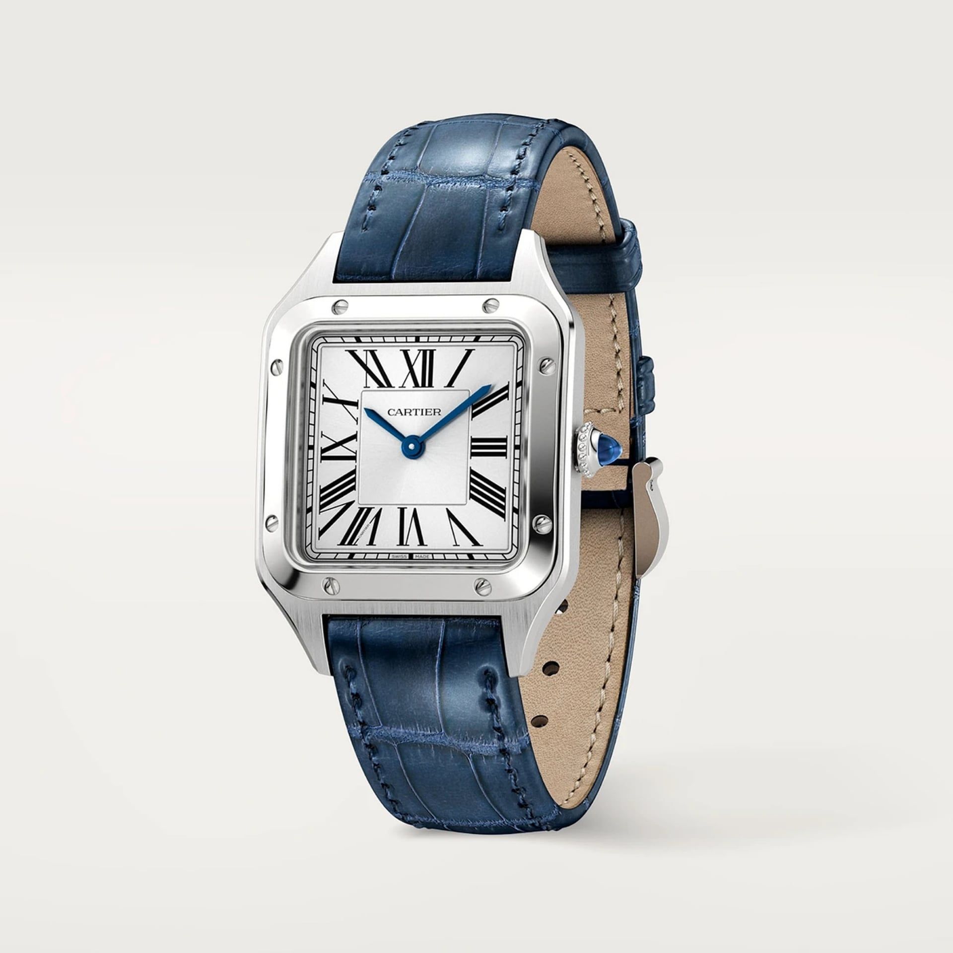 CARTIER Santos-Dumont Modello Piccolo, Acciaio, Pelle 38 X 27.5 MM WSSA0086