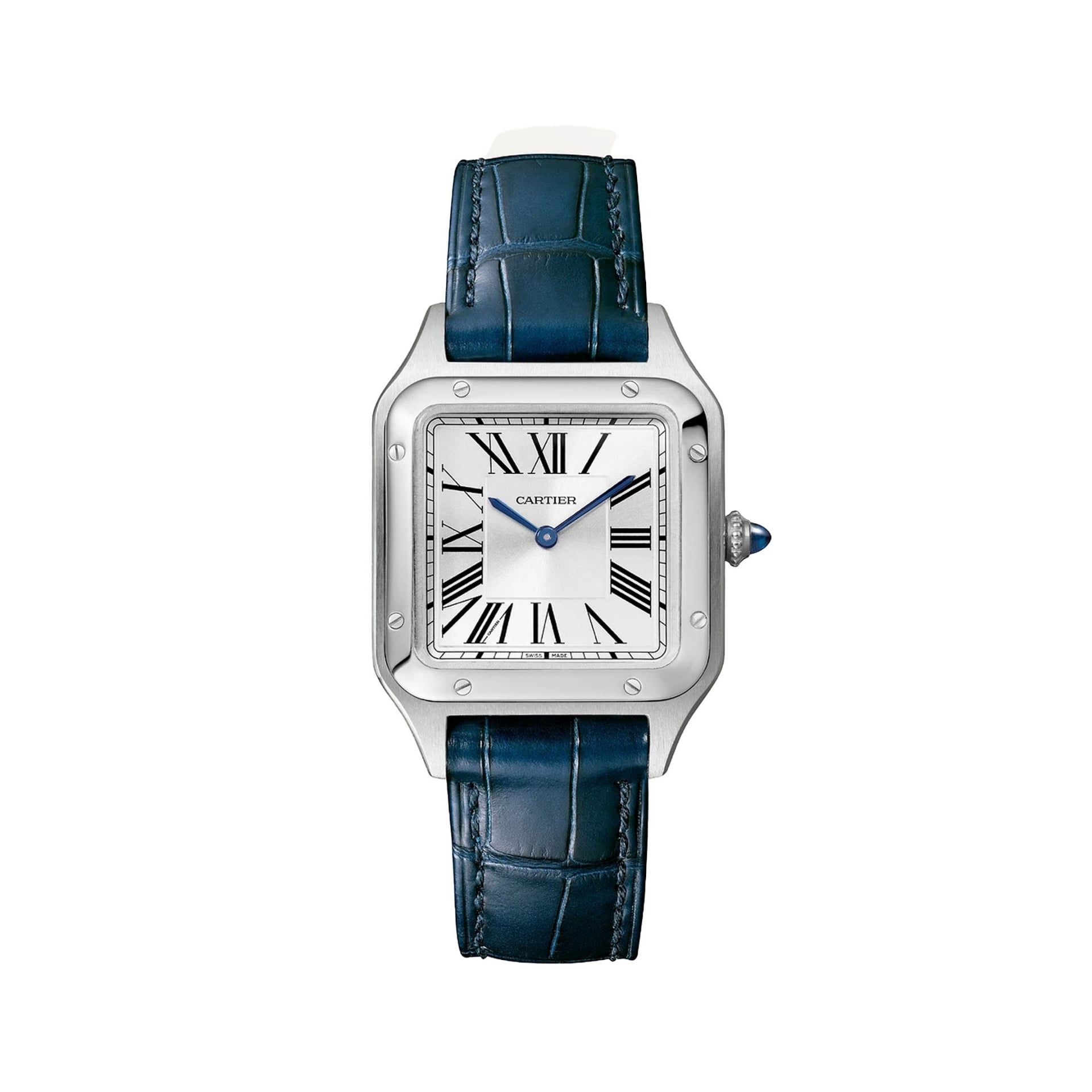 CARTIER Santos-Dumont Modello Piccolo, Acciaio, Pelle 38 X 27.5 MM WSSA0086