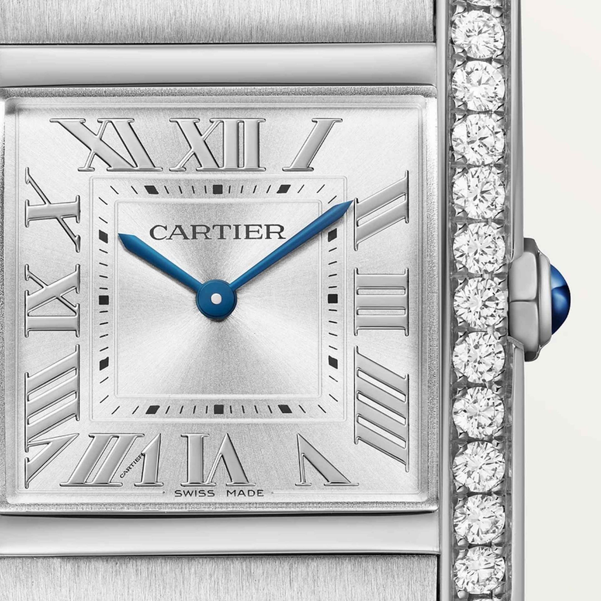 CARTIER Tank Française Modello Medio, Acciaio, Diamanti 32 X 27 MM W4TA0028