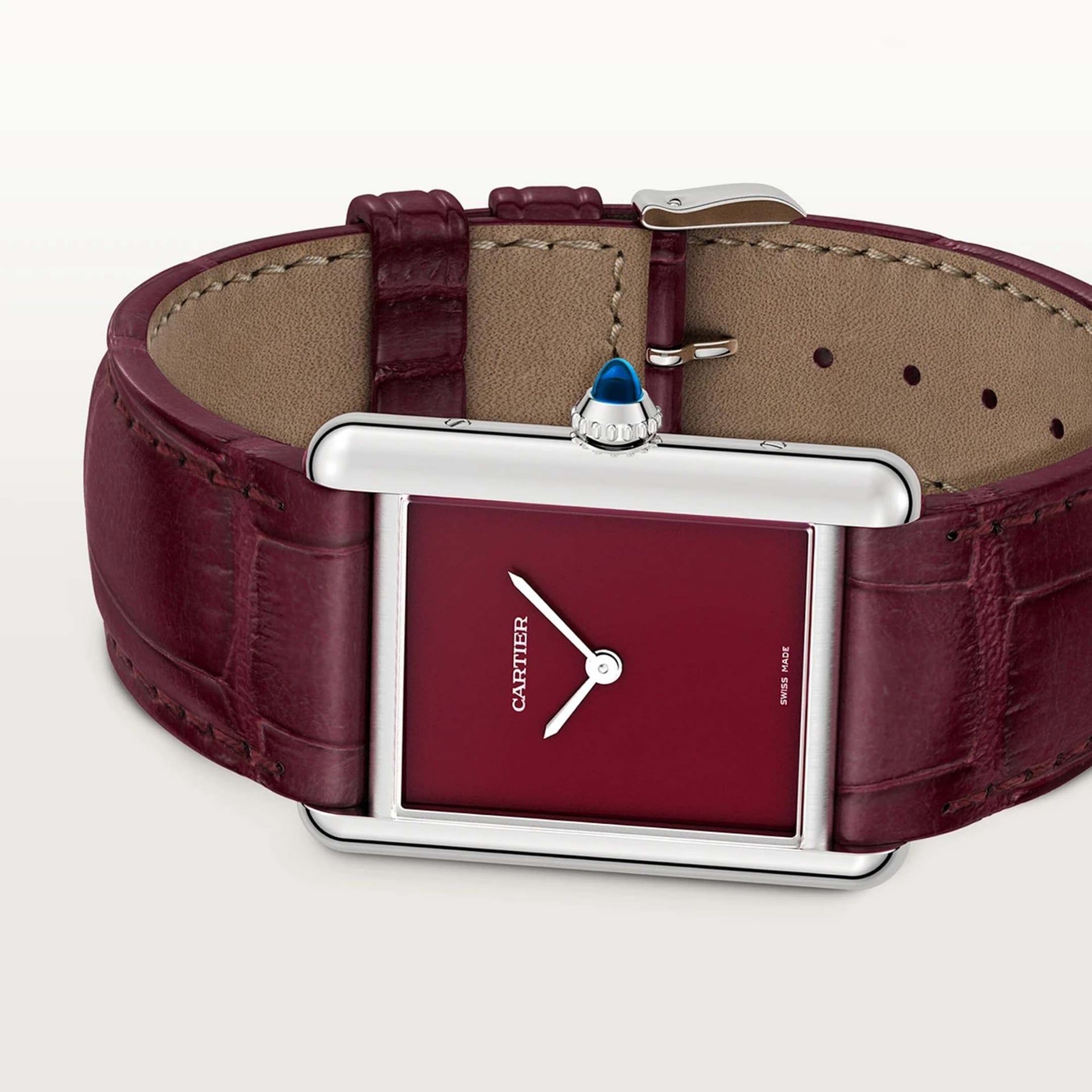 CARTIER Tank Must De Cartier Modello Grande, Acciaio, Pelle 33,7 x 25,5 MM WSTA0113