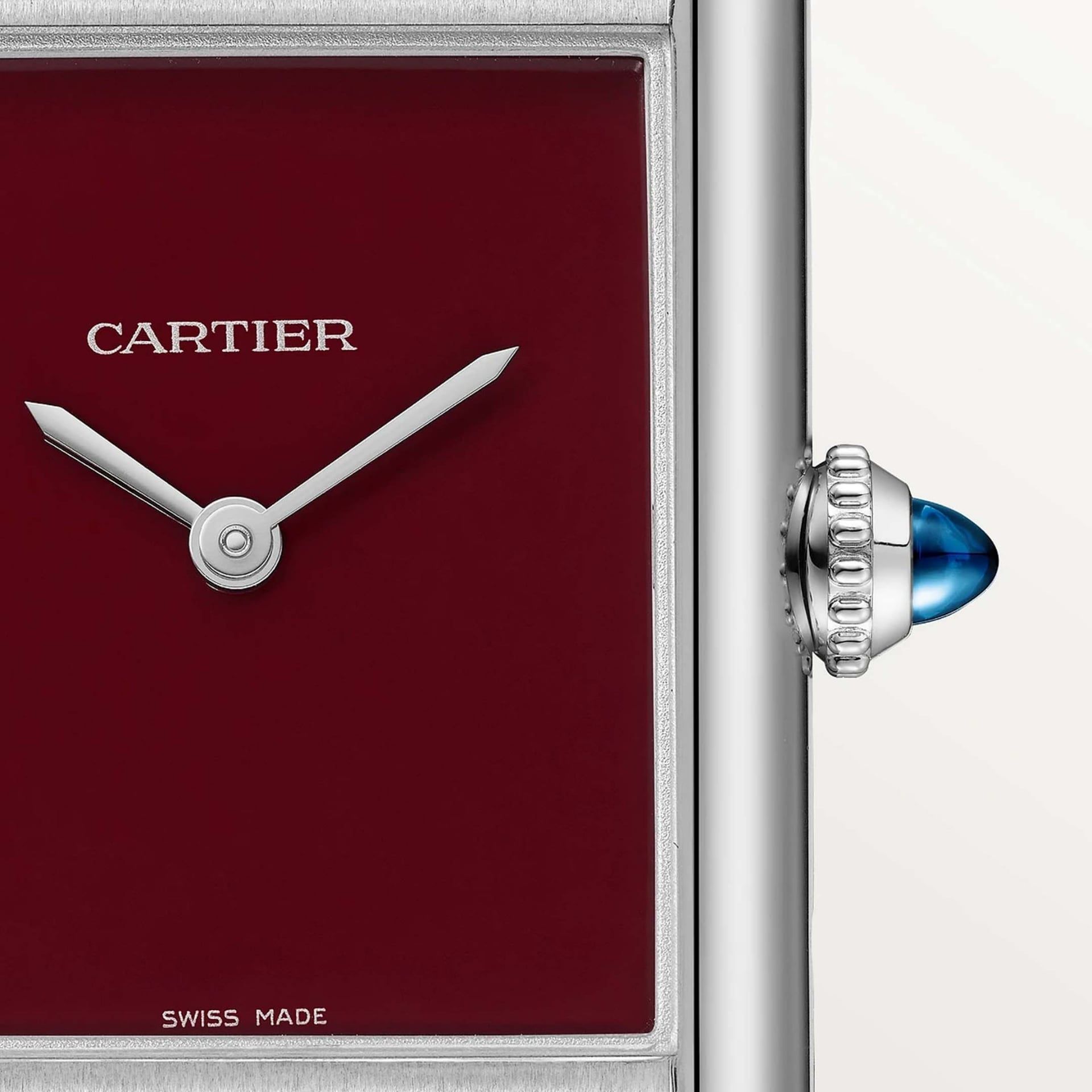 CARTIER Tank Must De Cartier Modello Grande, Acciaio, Pelle 33,7 x 25,5 MM WSTA0113