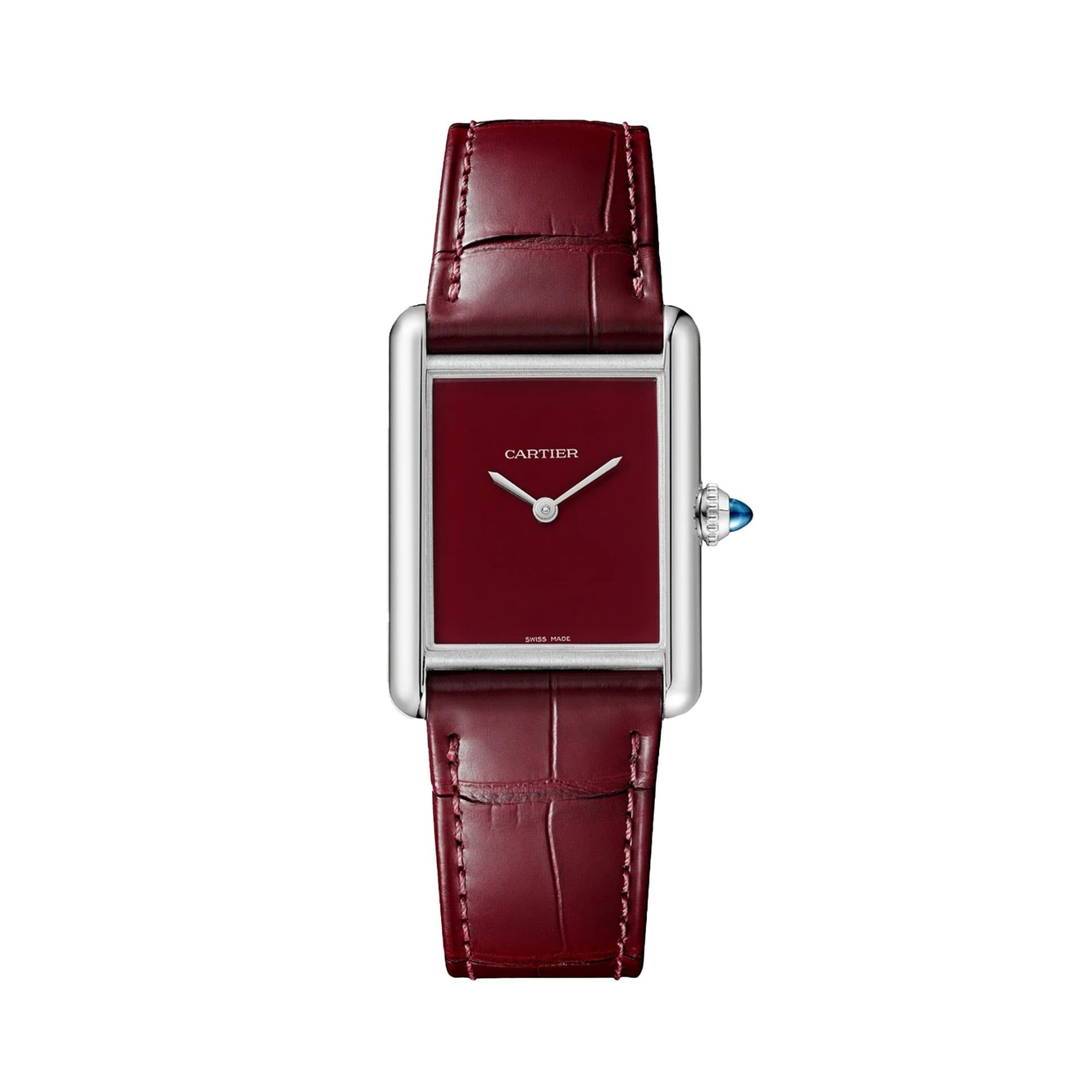 CARTIER Tank Must De Cartier Modello Grande, Acciaio, Pelle 33,7 x 25,5 MM WSTA0113