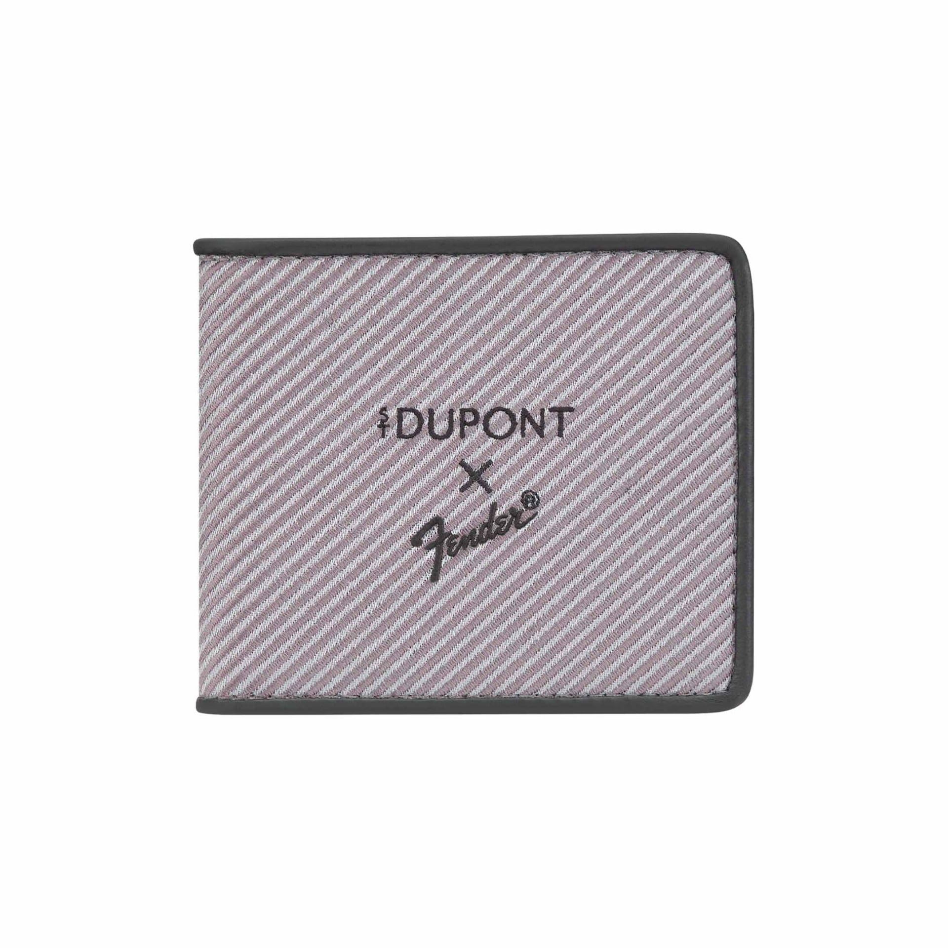 S. T. DUPONT Portafoglio Fender Pelle e Tela Grigio 10,5 CM - H 8,5 CM 1FE561BK1
