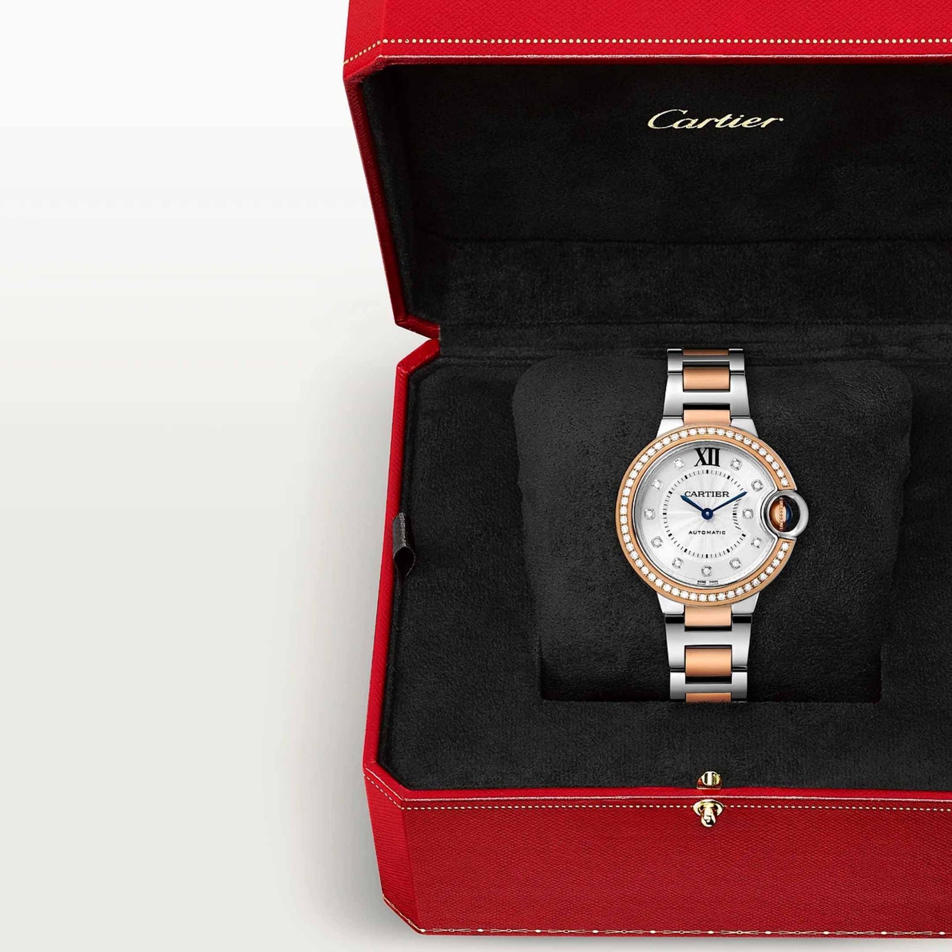 CARTIER Ballon Bleu De Cartier, Acciaio e Oro Rosa, Diamanti 33 MM W3BB0023