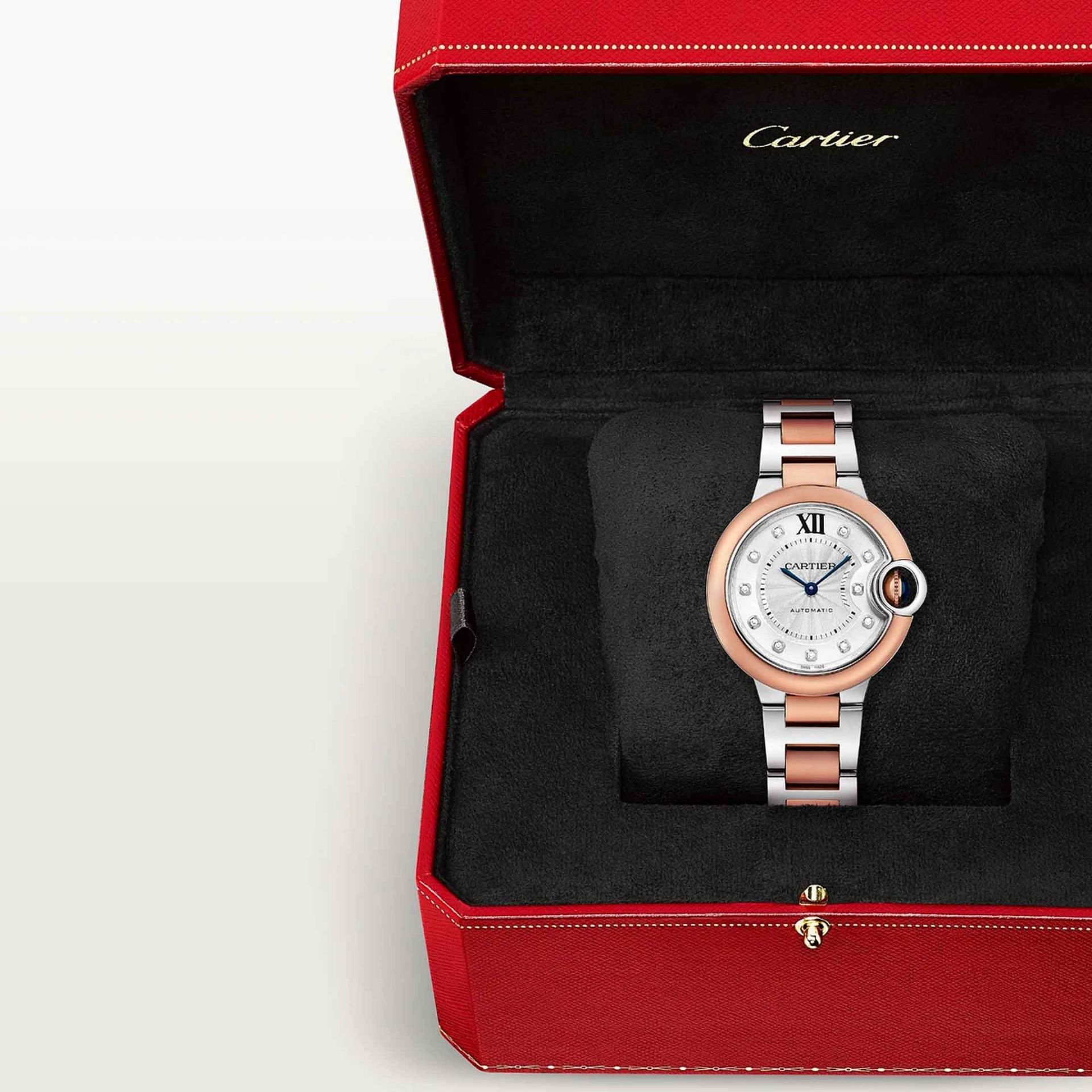 CARTIER Ballon Bleu De Cartier, Acciaio e Oro Rosa 33 MM W3BB0021