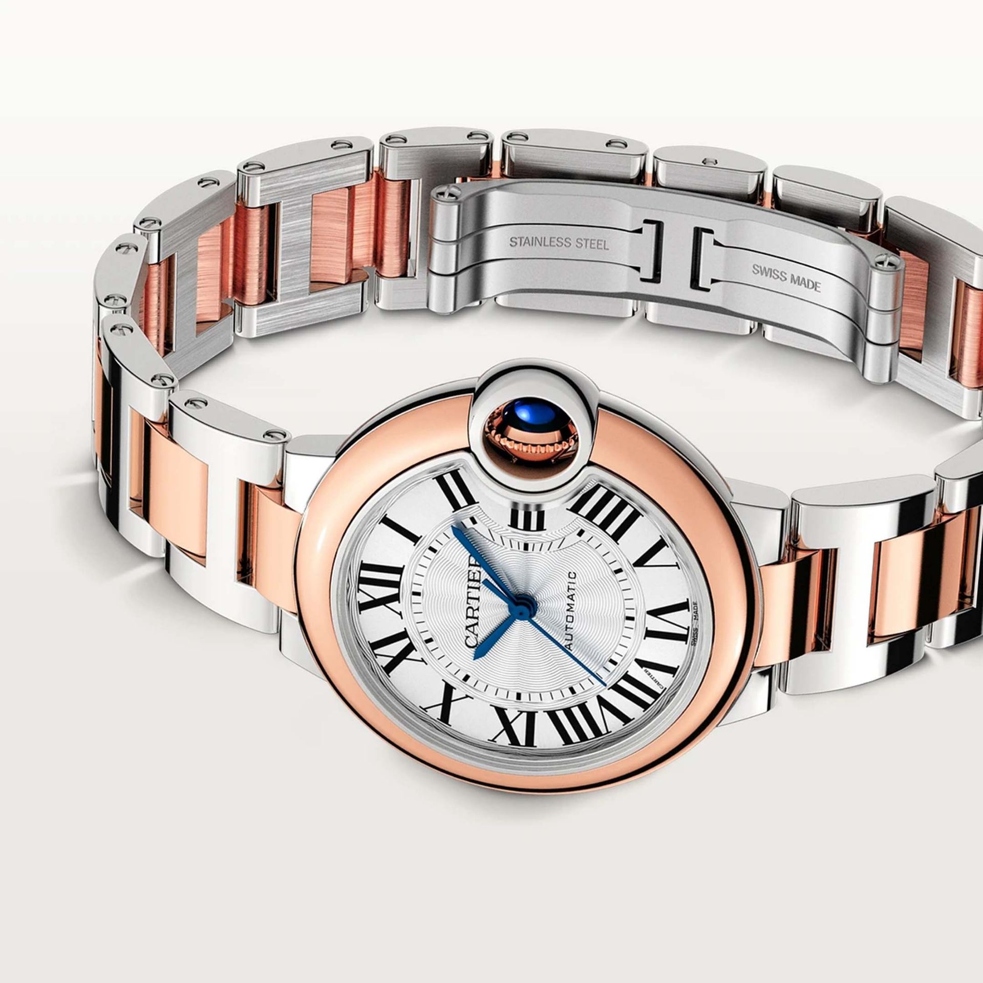 CARTIER Ballon Bleu De Cartier, Acciaio e Oro Rosa 33 MM W2BB0032