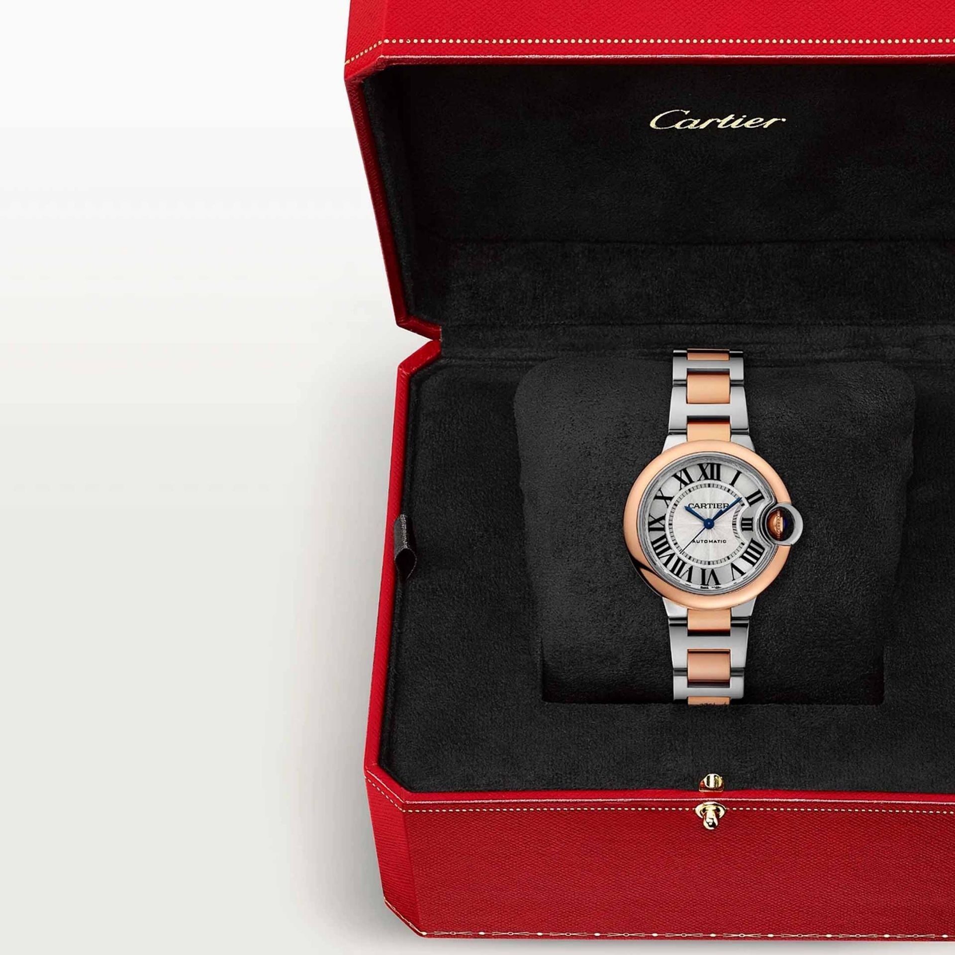 CARTIER Ballon Bleu De Cartier, Acciaio e Oro Rosa 33 MM W2BB0032