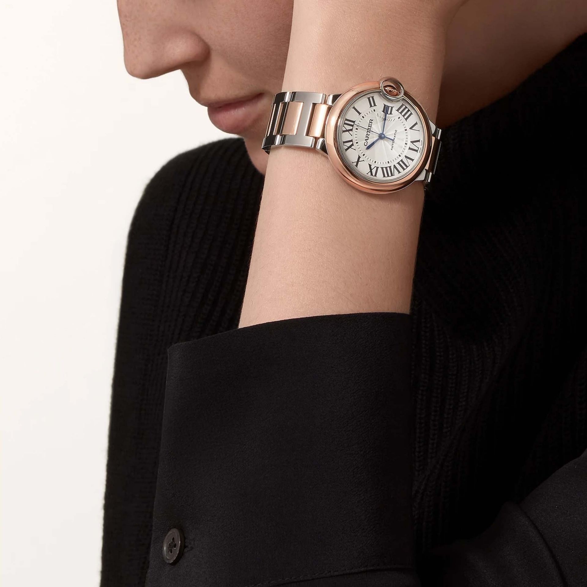CARTIER Ballon Bleu De Cartier, Acciaio e Oro Rosa 36 MM W2BB0033