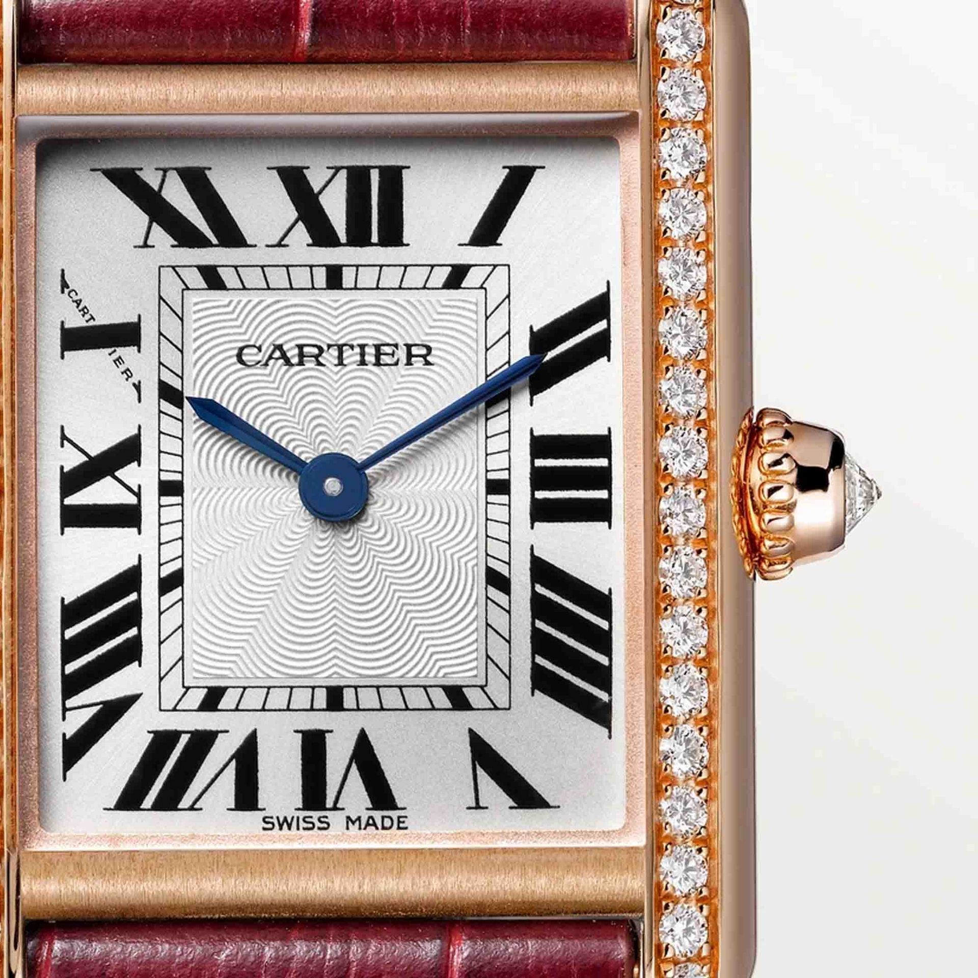 CARTIER Tank Louis Cartier Modello Piccolo, Oro Rosa, Pelle, Diamanti 29.5 X 22  MM WJTA0037