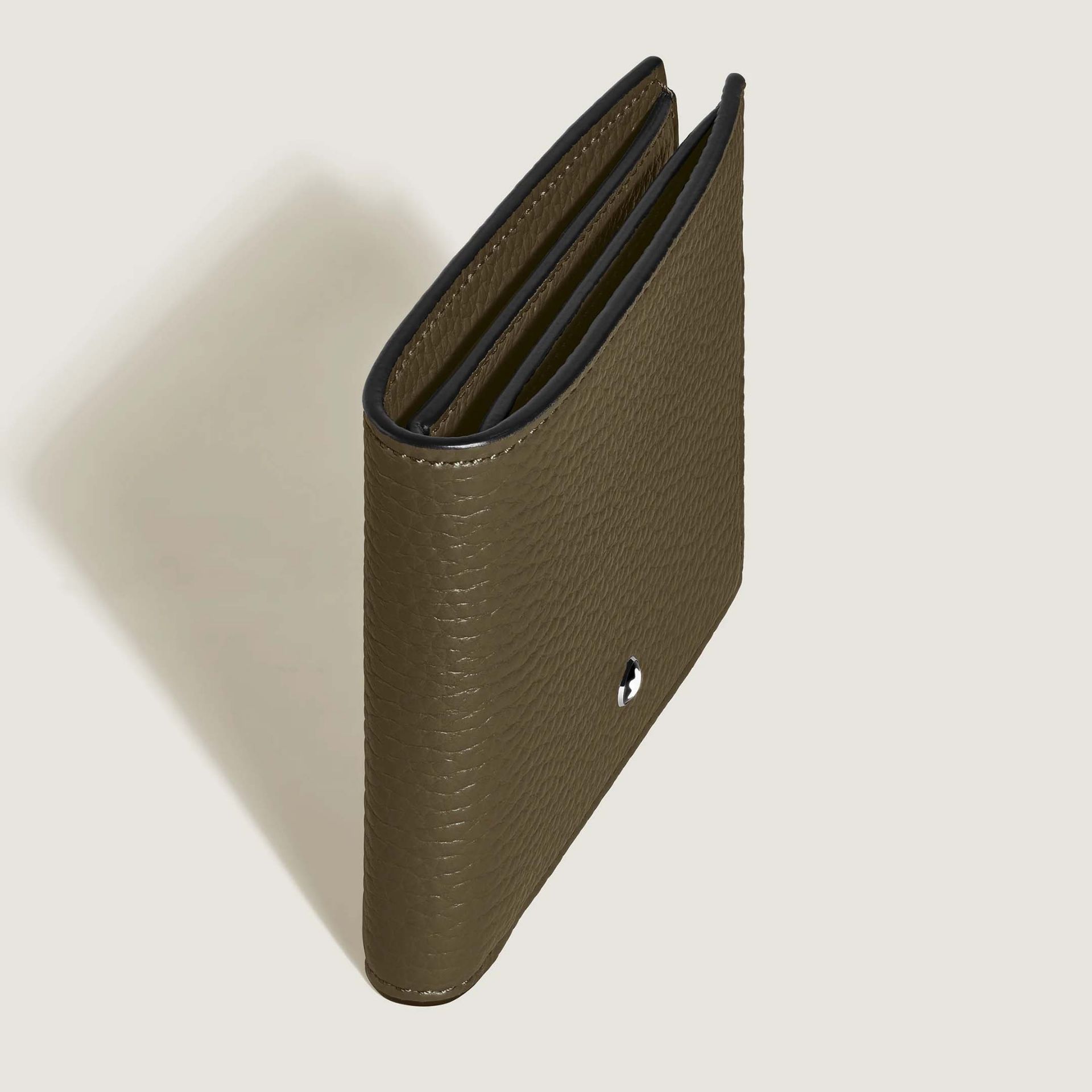 MONTBLANC Portafoglio Grain 4 Scomparti Verde Kaki con Portamonete   220216