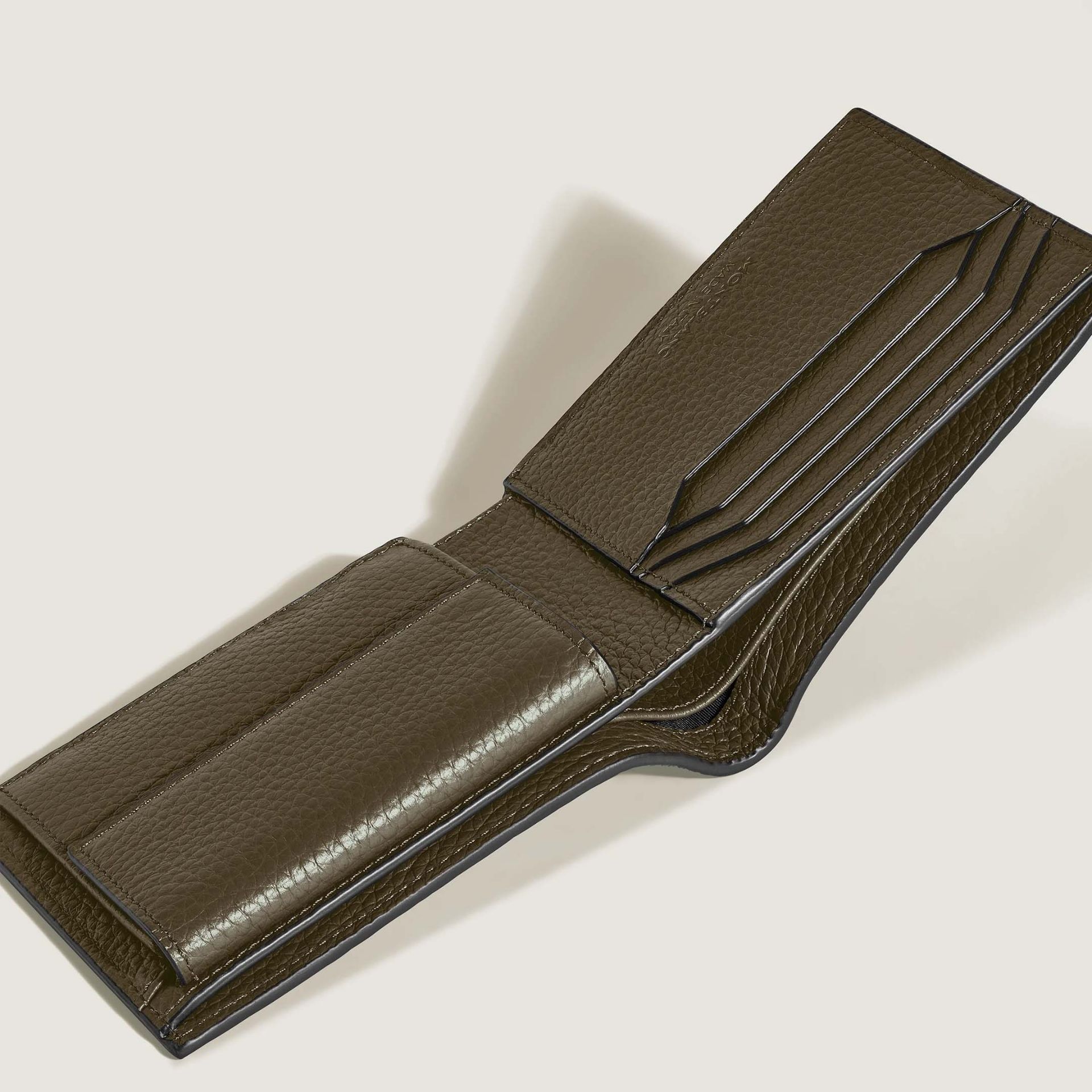 MONTBLANC Portafoglio Grain 4 Scomparti Verde Kaki con Portamonete   220216