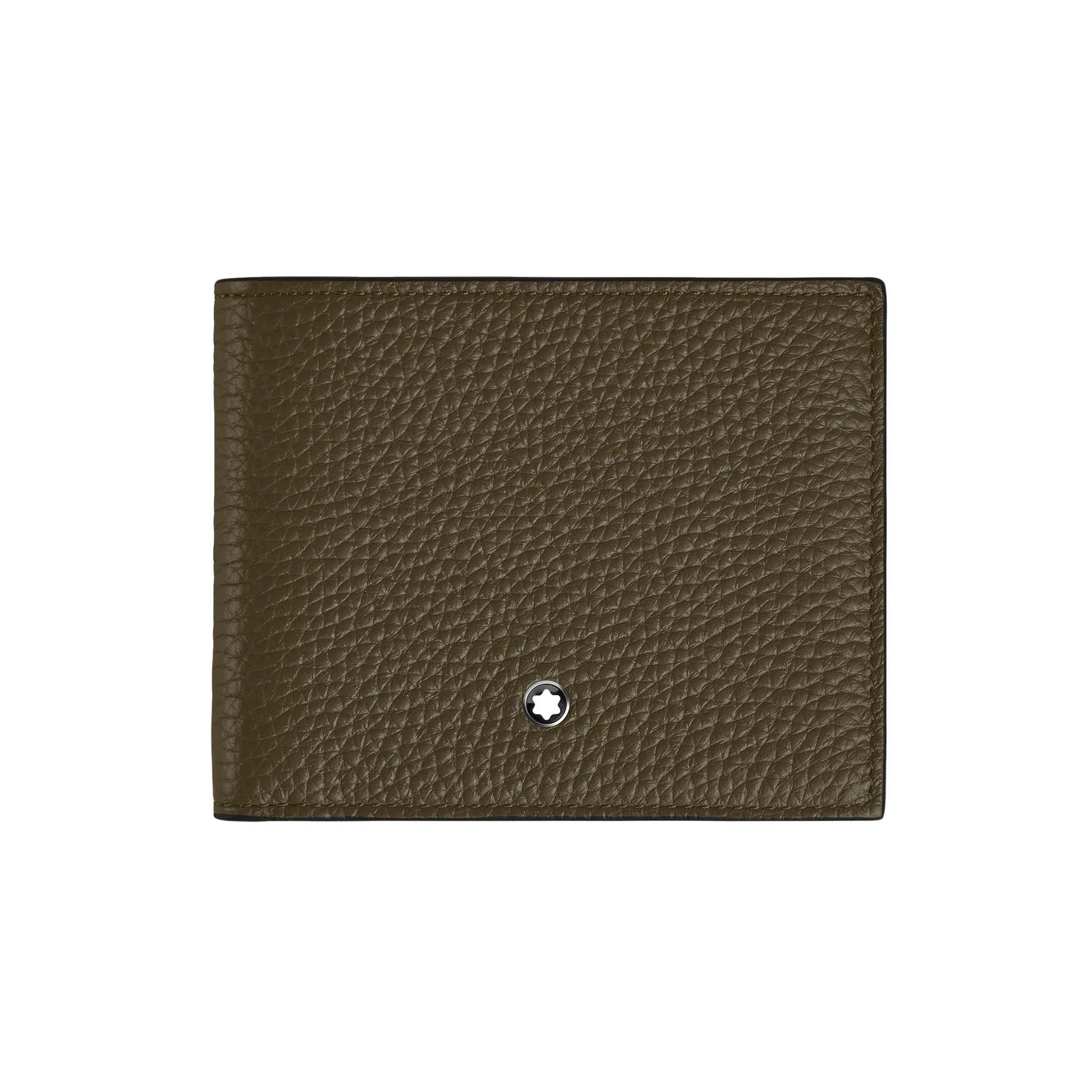 MONTBLANC Portafoglio Grain 4 Scomparti Verde Kaki con Portamonete   220216