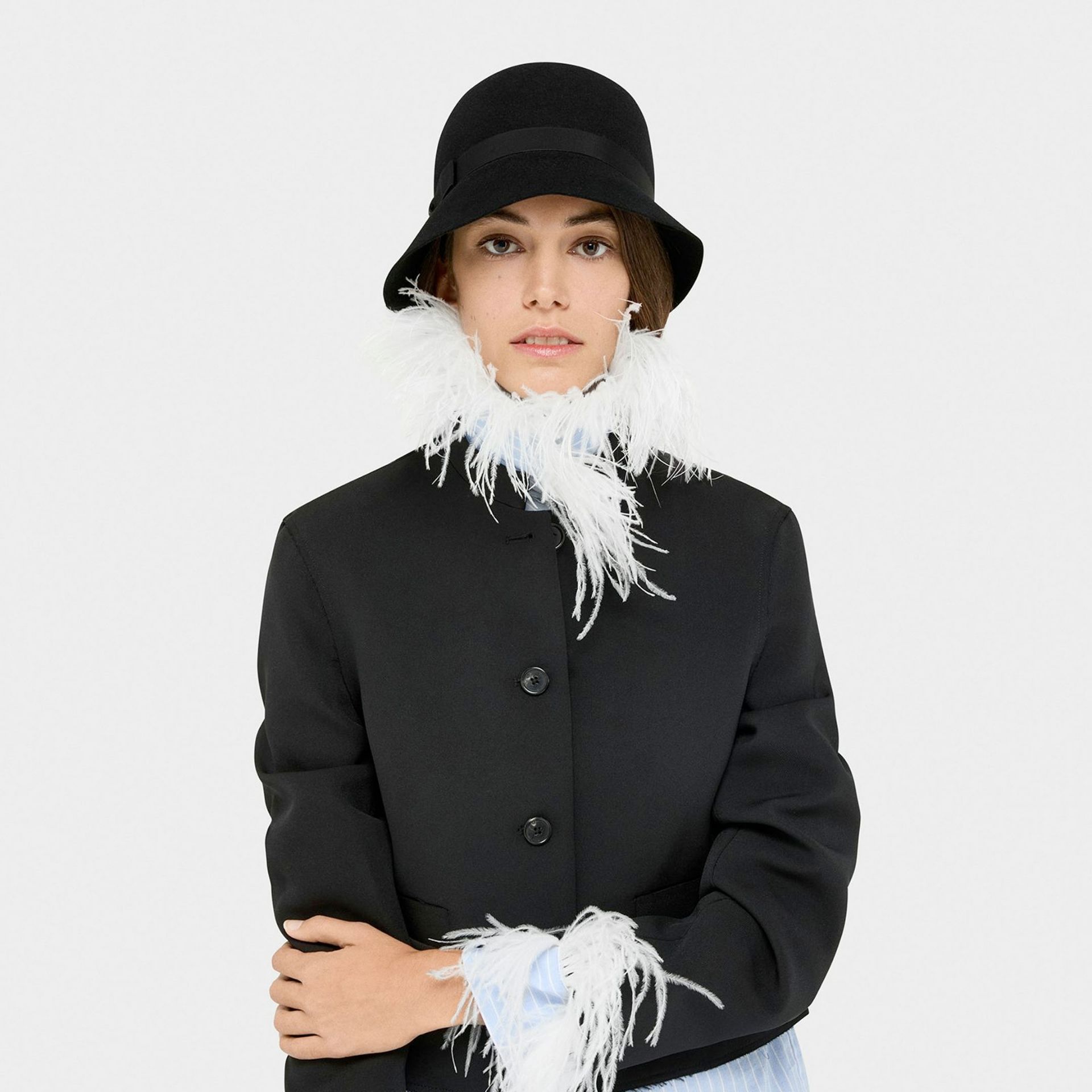 BORSALINO Cappello Nina Cloche Feltro Rasato Nero  270358-02A1