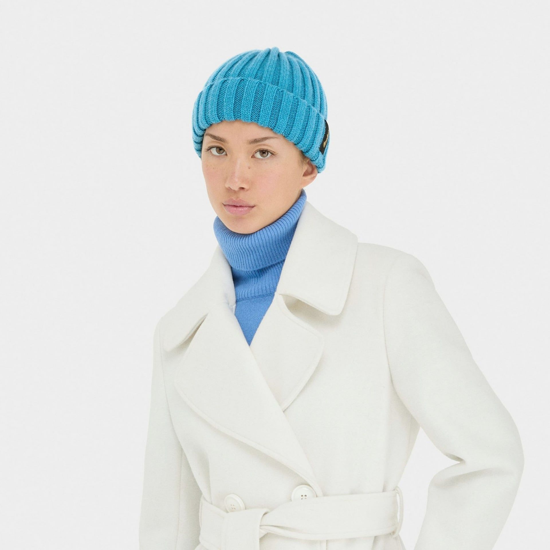 BORSALINO Berretto Hill Beanie Cashmere Blu Dresda  13353EWS-M192
