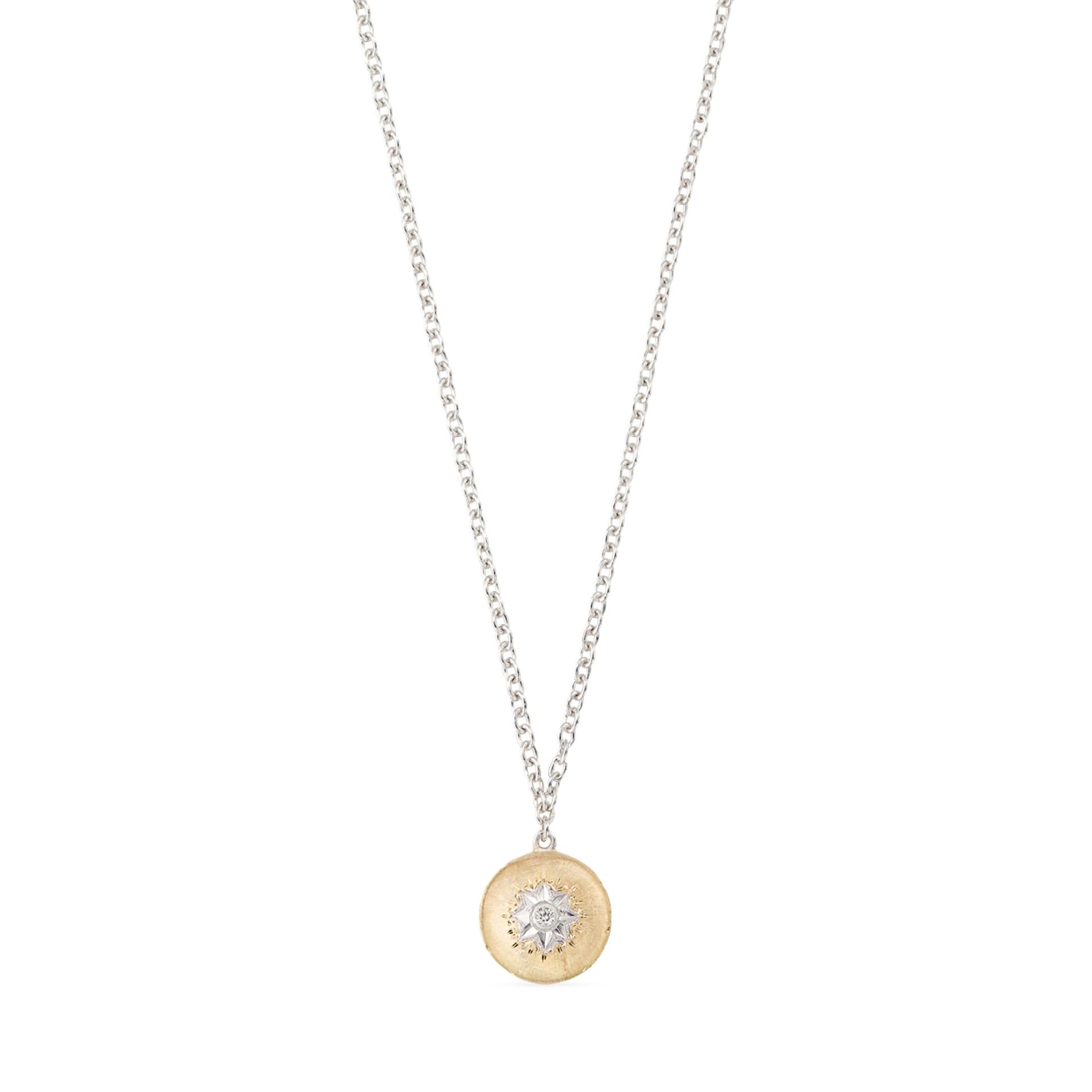 BUCCELLATI Pendente Macri Classica in Oro Giallo e Bianco con Diamanti Rotondi  JAUPEN015111