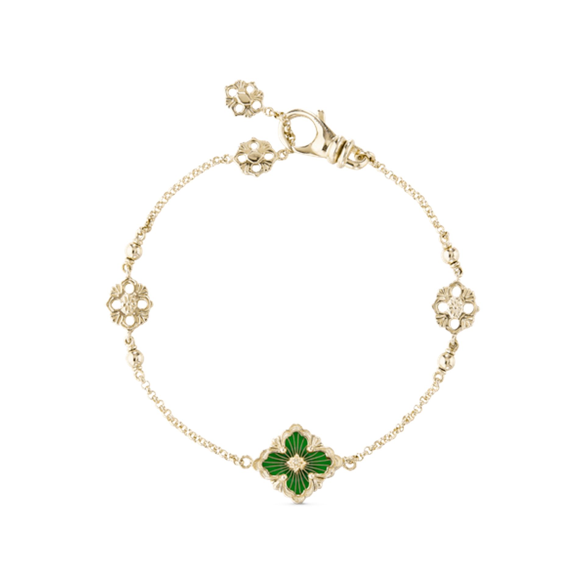 BUCCELLATI Bracciale Opera Tulle Enamel in Oro Giallo e Smalto Verde  JAUBRA018235
