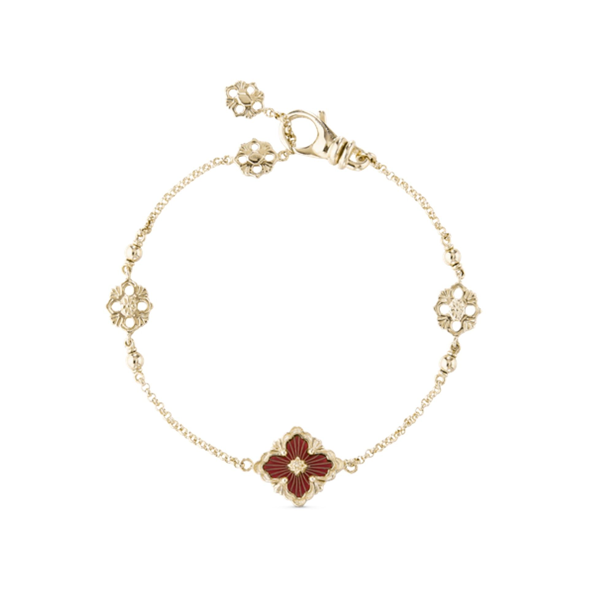 BUCCELLATI Bracciale Opera Tulle Enamel in Oro Giallo e Smalto Rosso  JAUBRA018236