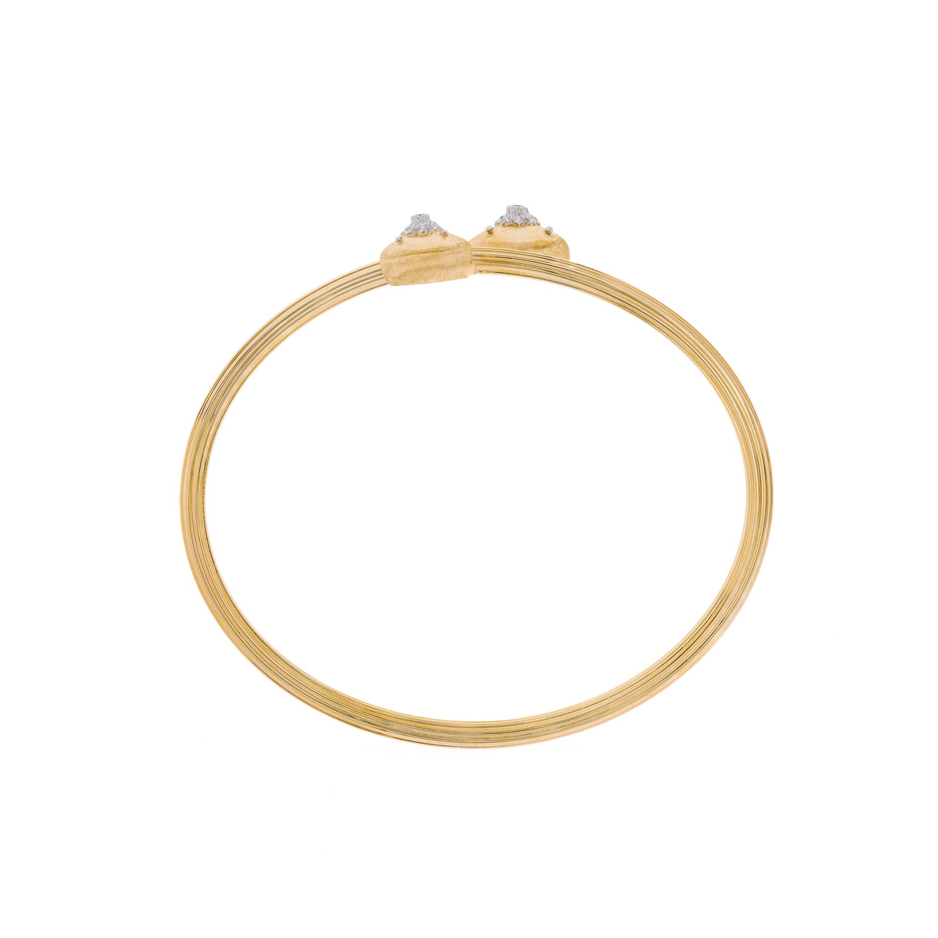 BUCCELLATI Bracciale Macri Classica in Oro Giallo e Bianco con Diamanti Rotondi  JAUBRA014968