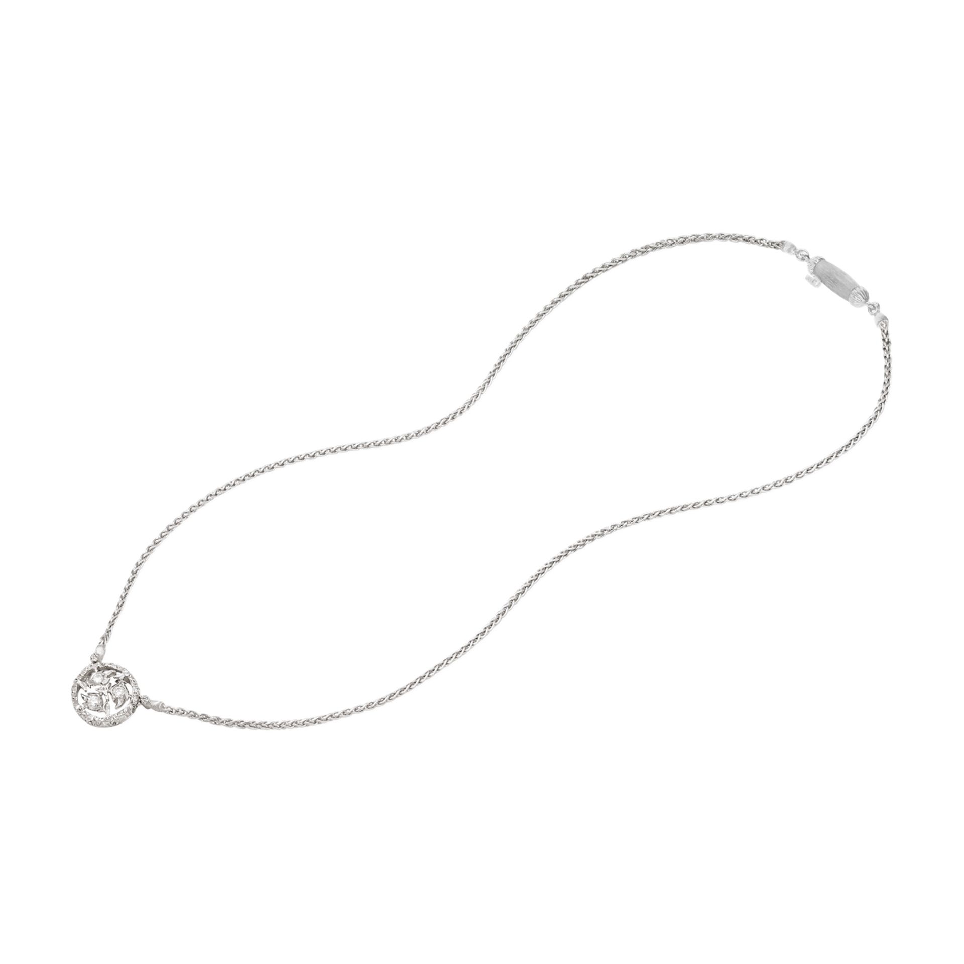 BUCCELLATI Pendente Ramage in Oro Bianco con Diamanti Rotondi  JAUPEN014288