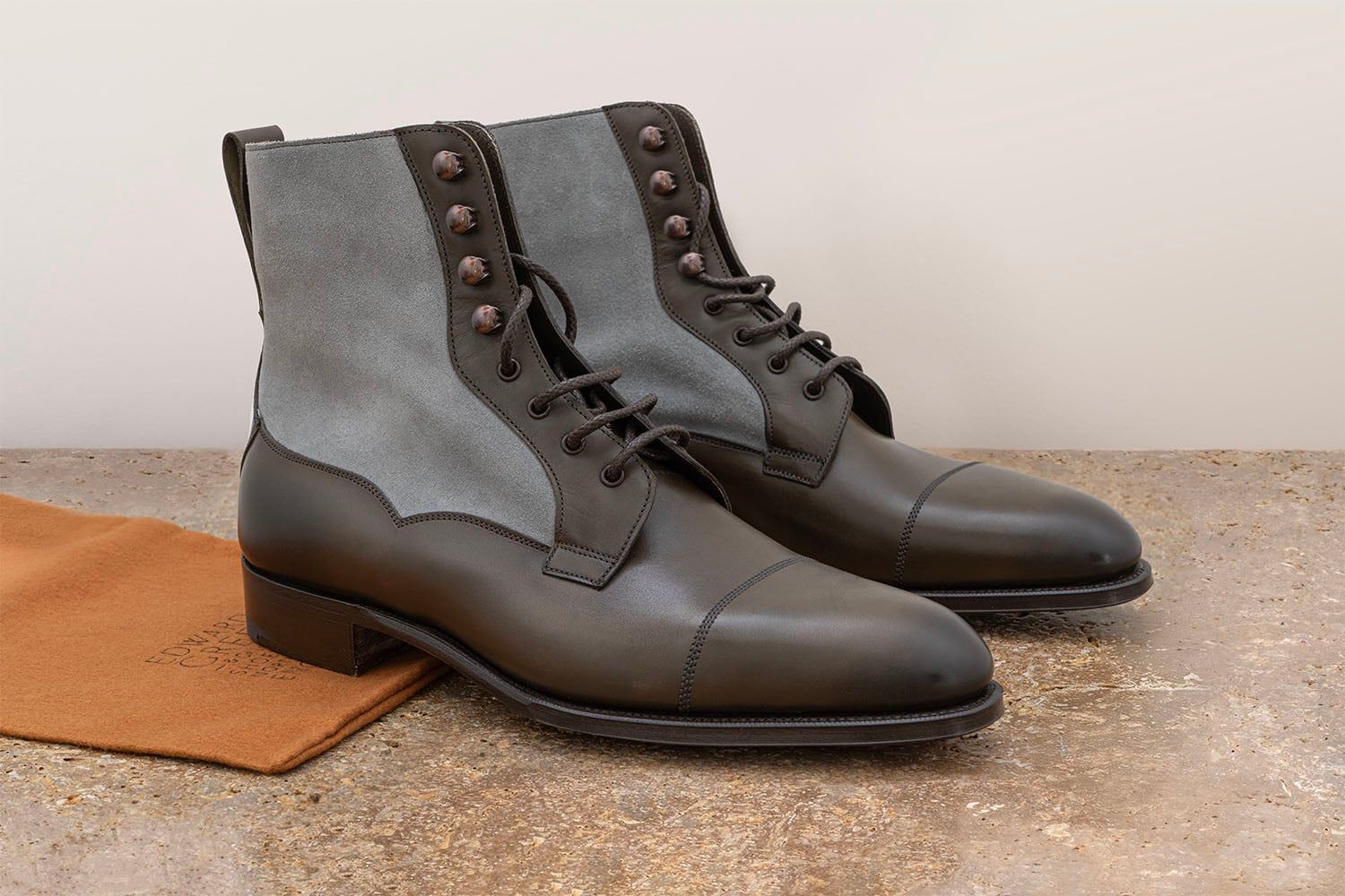 EDWARD GREEN Galway - Stivaletto Con Stringhe - Bronze Antique/Flannel  GALWAY