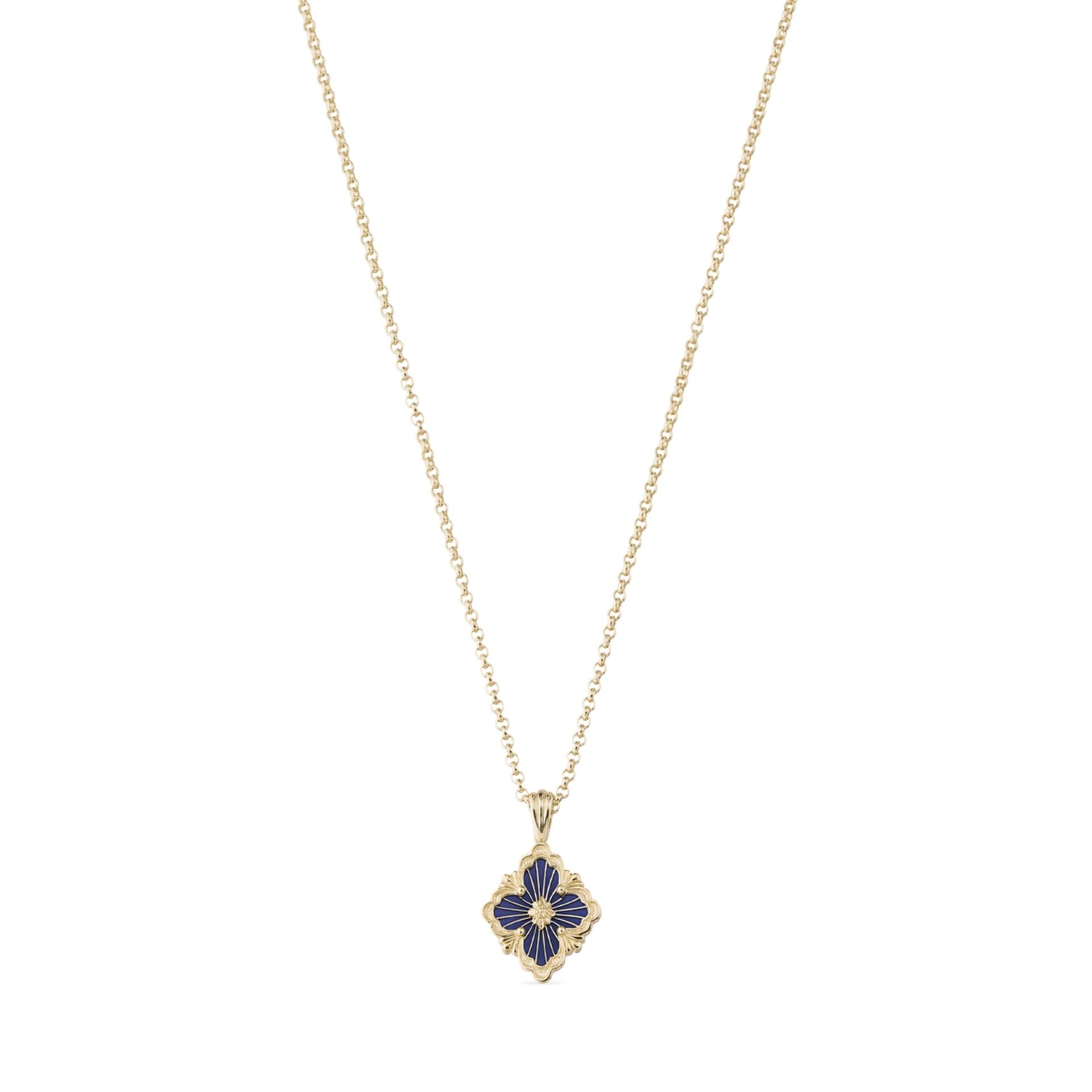 BUCCELLATI Pendente Opera Tulle Enamel in Oro Giallo e Smalto Blu  JAUPEN017978