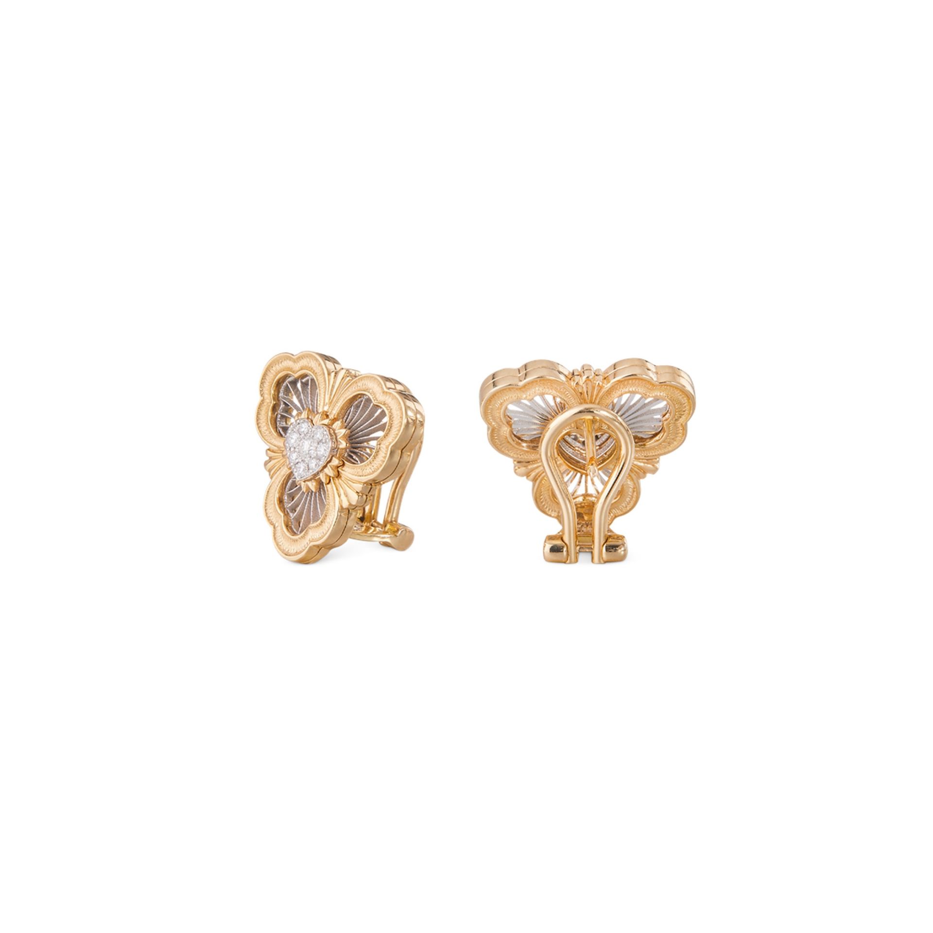 BUCCELLATI Orecchini Opera Tulle in Oro Giallo e Bianco con Diamanti  JAUEAR023703