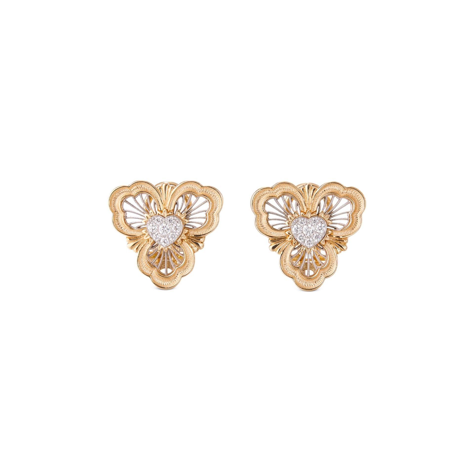 BUCCELLATI Orecchini Opera Tulle in Oro Giallo e Bianco con Diamanti  JAUEAR023703