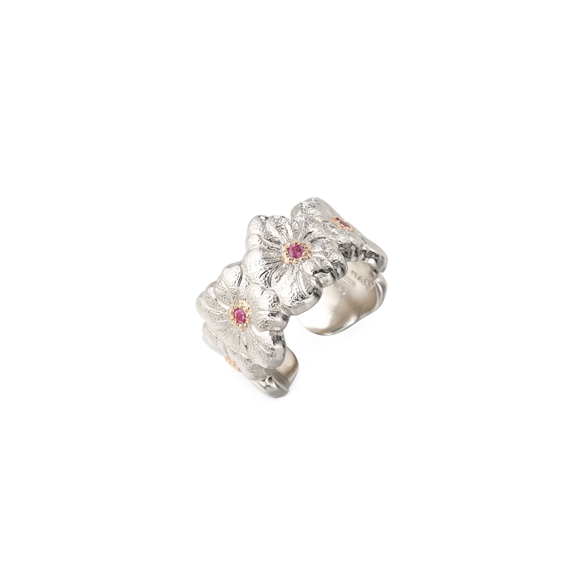 BUCCELLATI Anello Eternelle Blossoms Sapphires in Argento con Zaffiri  JAGETE023605