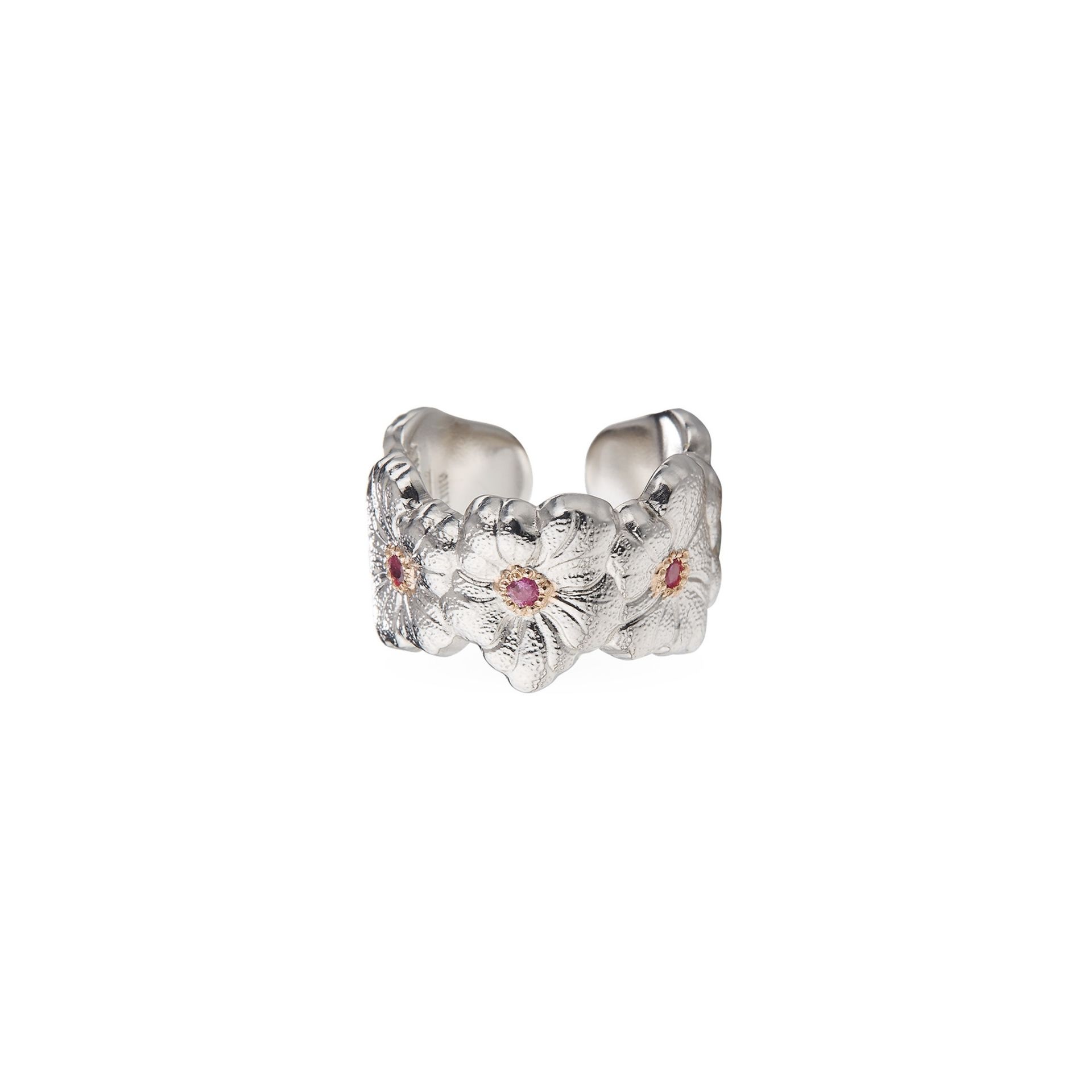 BUCCELLATI Anello Eternelle Blossoms Sapphires in Argento con Zaffiri  JAGETE023605