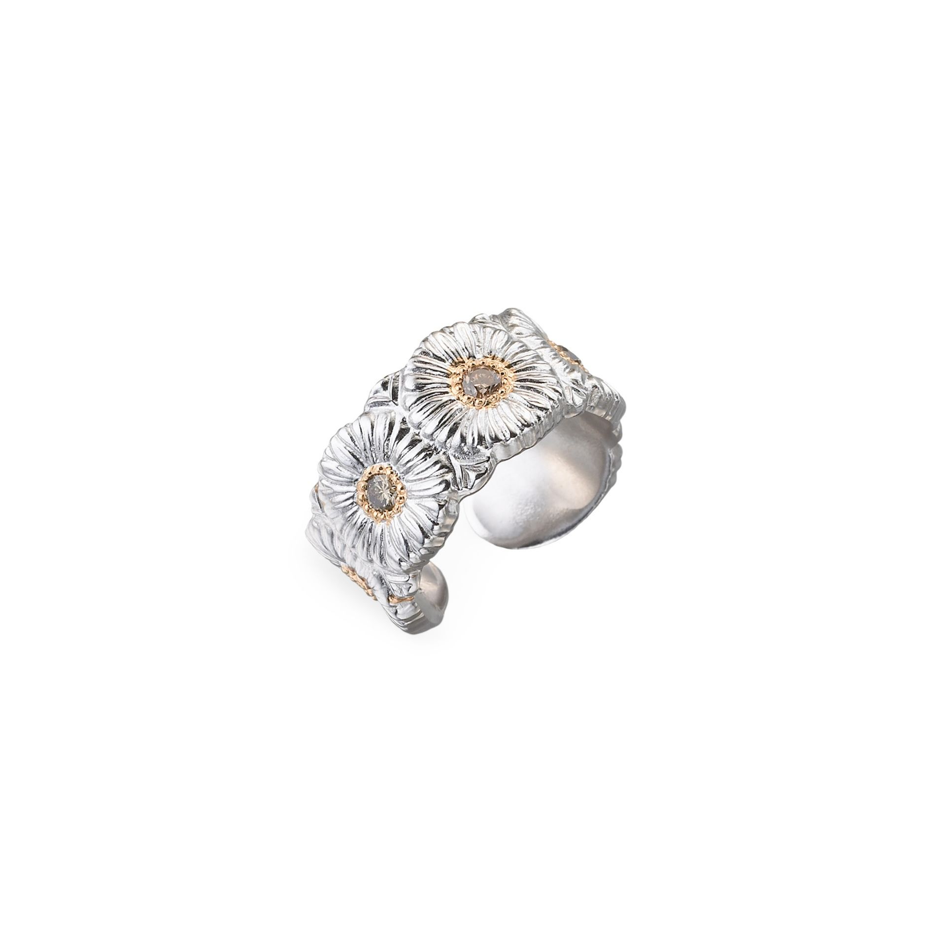 BUCCELLATI Anello Eternelle Blossoms Diamonds Margherita in Argento  JAGETE023603