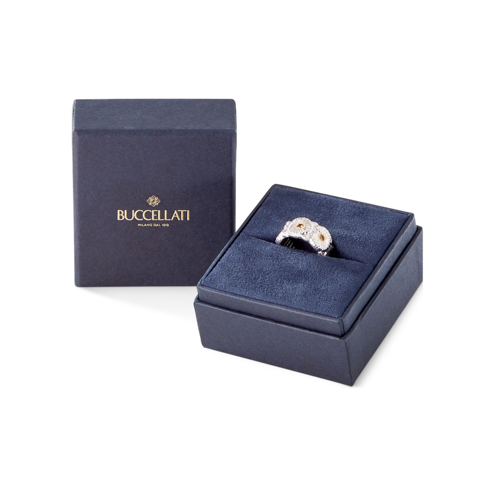 BUCCELLATI Anello Eternelle Blossoms Diamonds Margherita in Argento  JAGETE023603