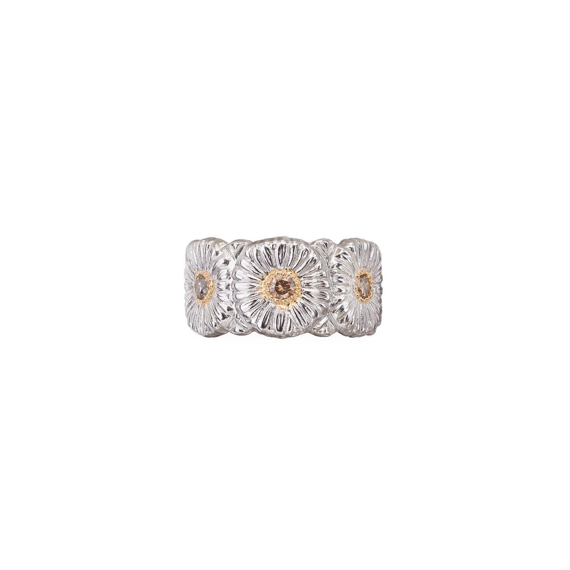 BUCCELLATI Anello Eternelle Blossoms Diamonds Margherita in Argento  JAGETE023603