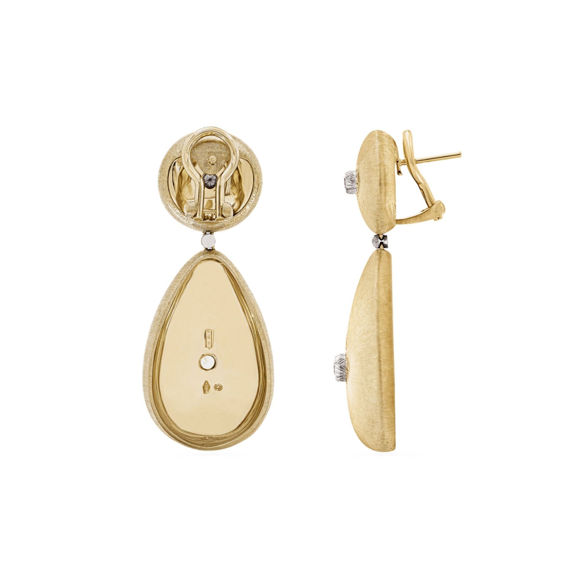 BUCCELLATI Orecchini Macri Classica in Oro Giallo e Bianco con Diamanti  JAUEAR006136