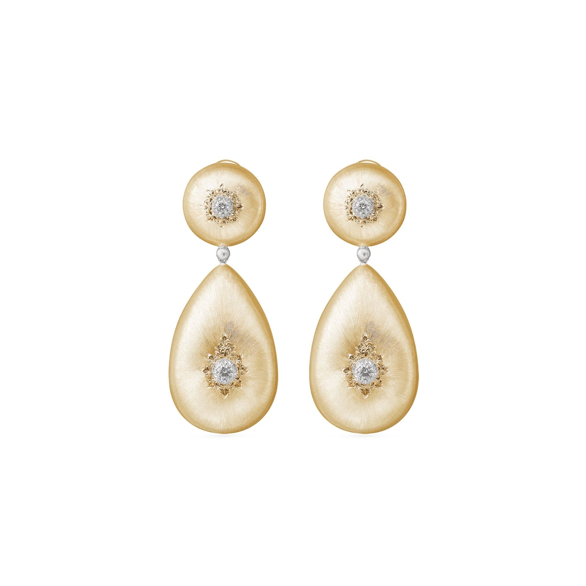 BUCCELLATI Orecchini Macri Classica in Oro Giallo e Bianco con Diamanti  JAUEAR006136