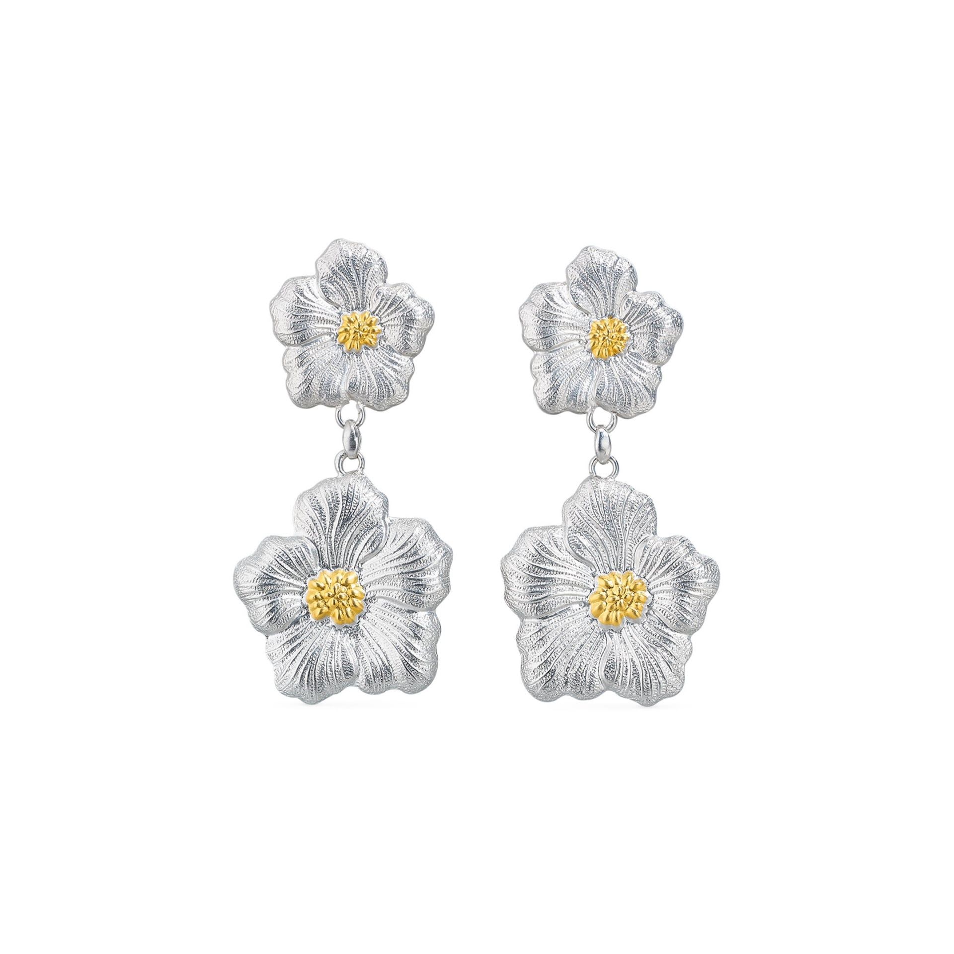 BUCCELLATI Orecchini Blossoms Vermeil Gardenia in Argento  JAGEAR023555