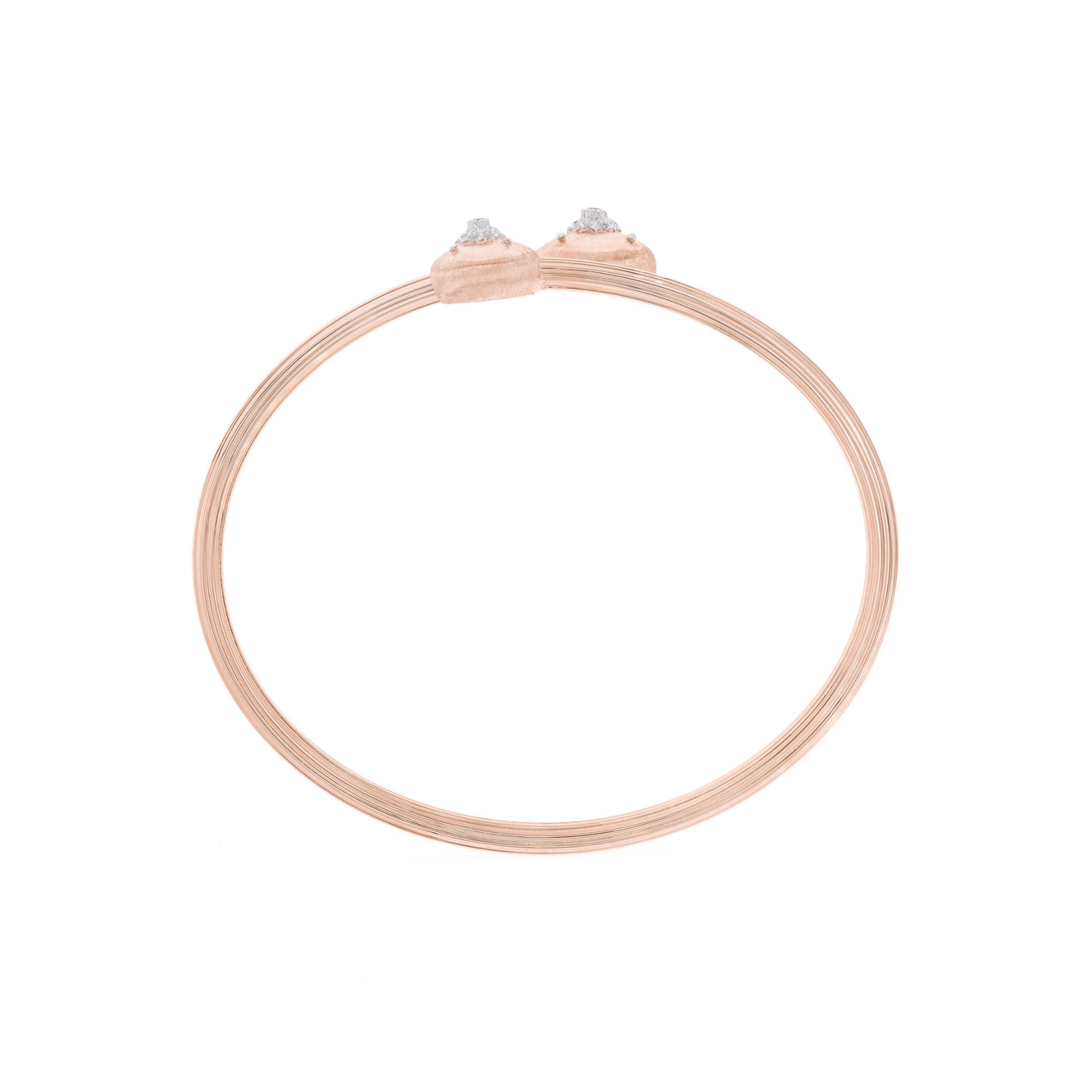 BUCCELLATI Bracciale Macri Classica in Oro Rosa e Bianco con Diamanti Rotondi  JAUBRA014969