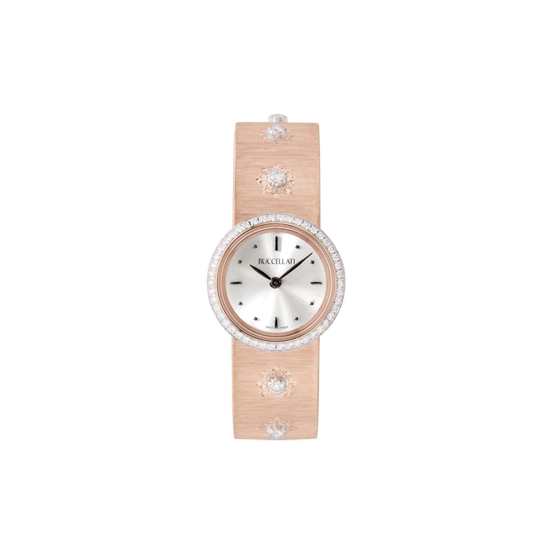 BUCCELLATI Macri Classica in Oro Rosa con Diamanti 24 MM WAULDG015795